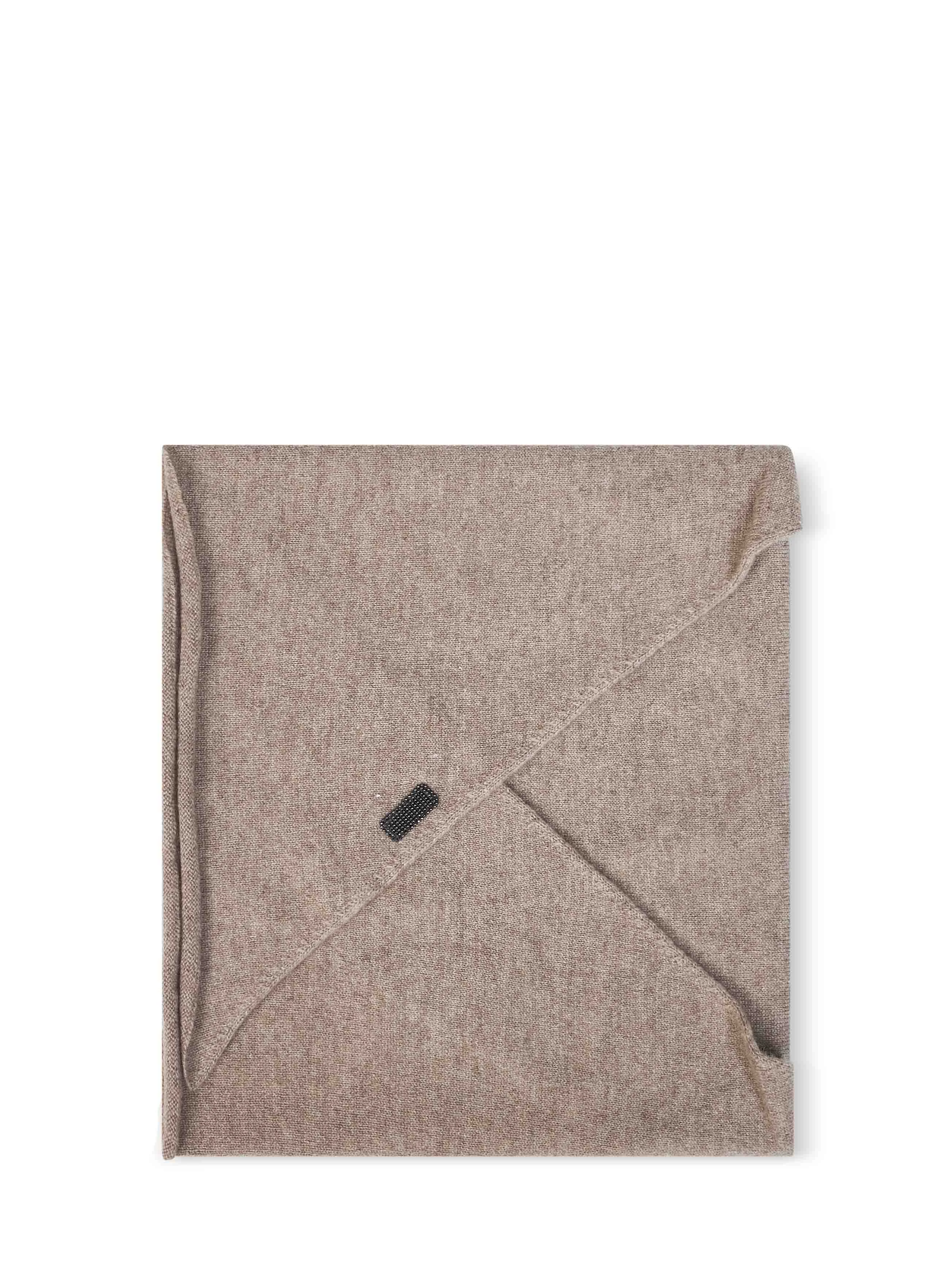 Brunello Cucinelli Women Beige Cashmere Scarf With Monili - 1
