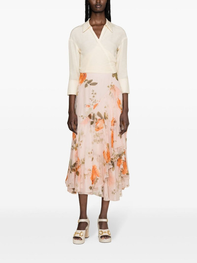 Erdem floral-print tiered maxi skirt outlook