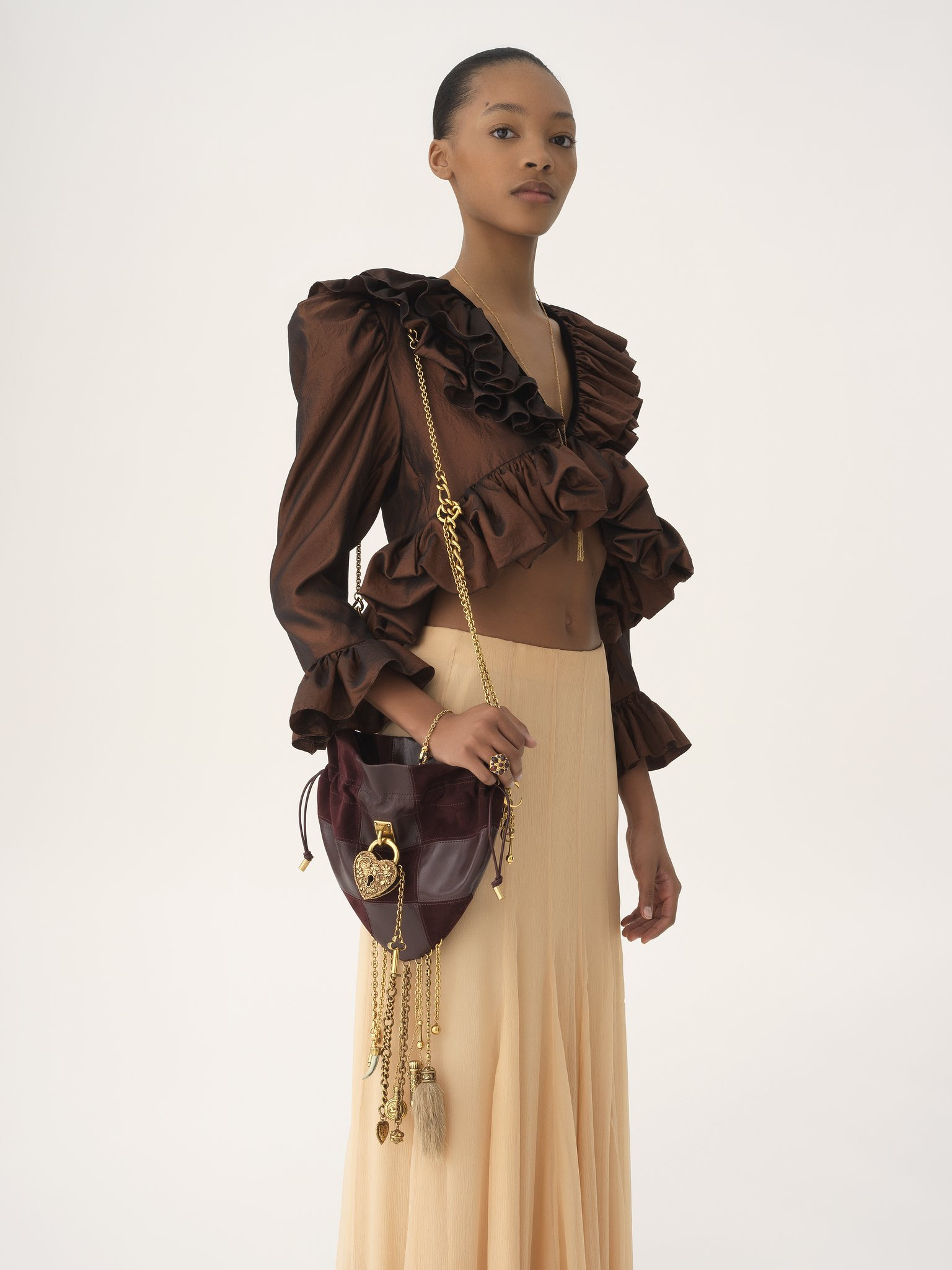 FLUID MAXI SKIRT IN SILK MOUSSELINE - 8