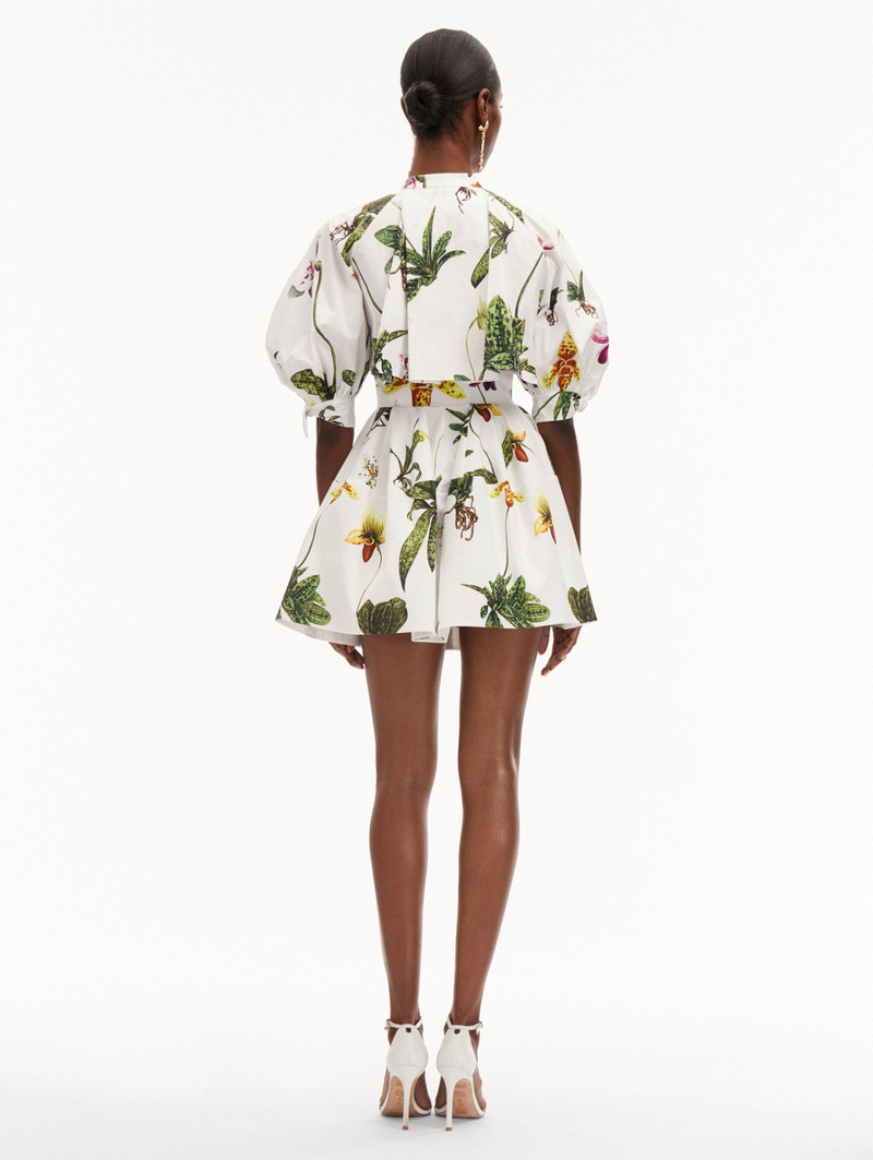 ORCHID COTTON POPLIN PUFF SLEEVE DRESS 3