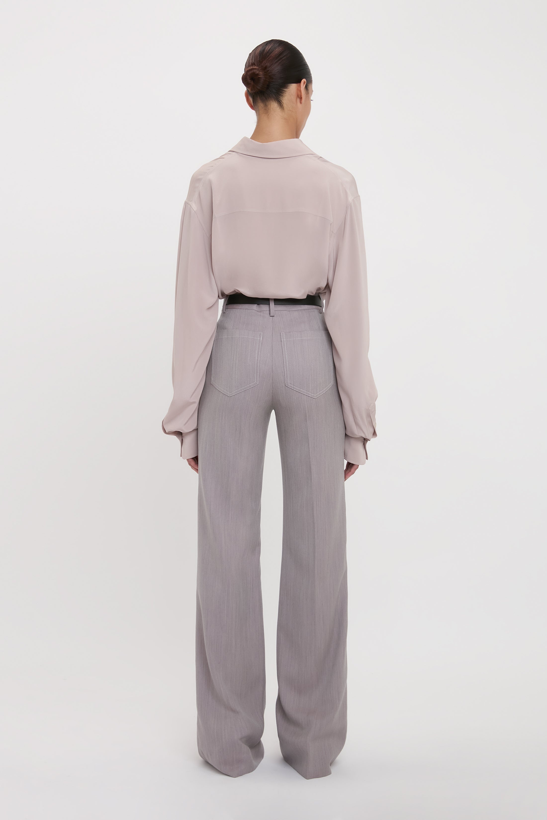 Asymmetric Ruffle Blouse In Heather - 4