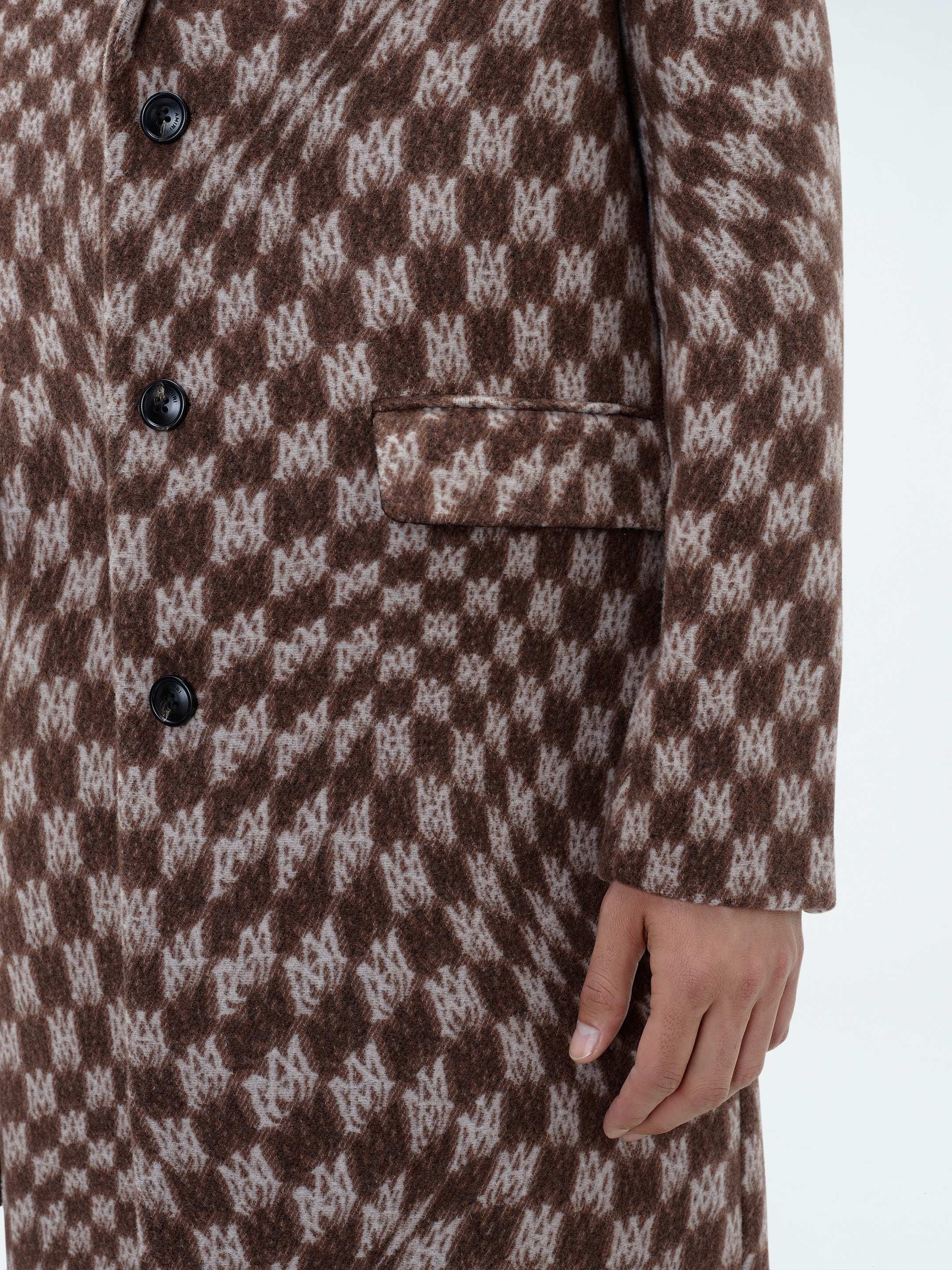 SINGLE BREASTED JACQUARD "WAVY" M.A. OVERCOAT - 6