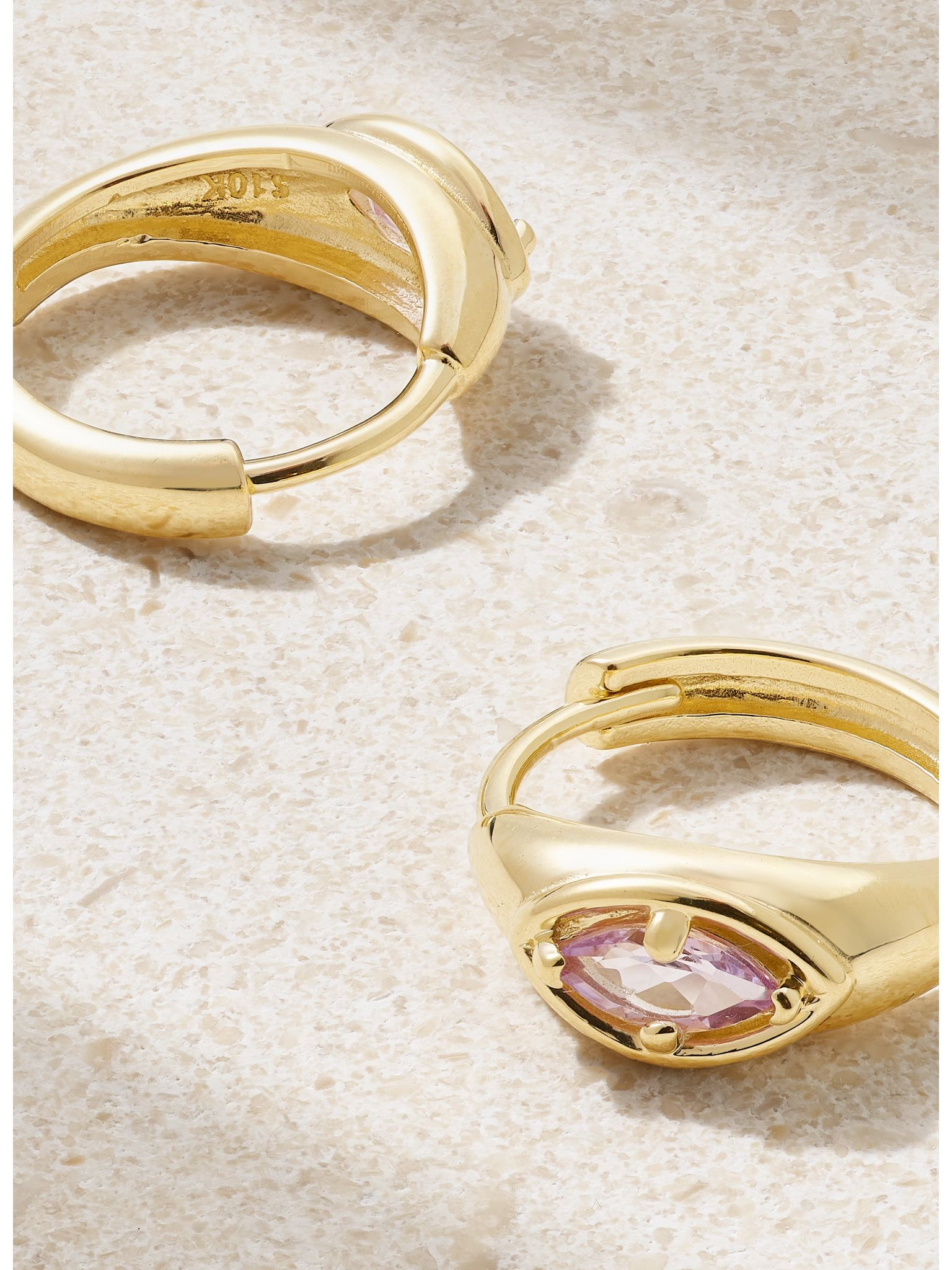 Lavender Haze 10-karat gold amethyst hoop earrings Gold - 3