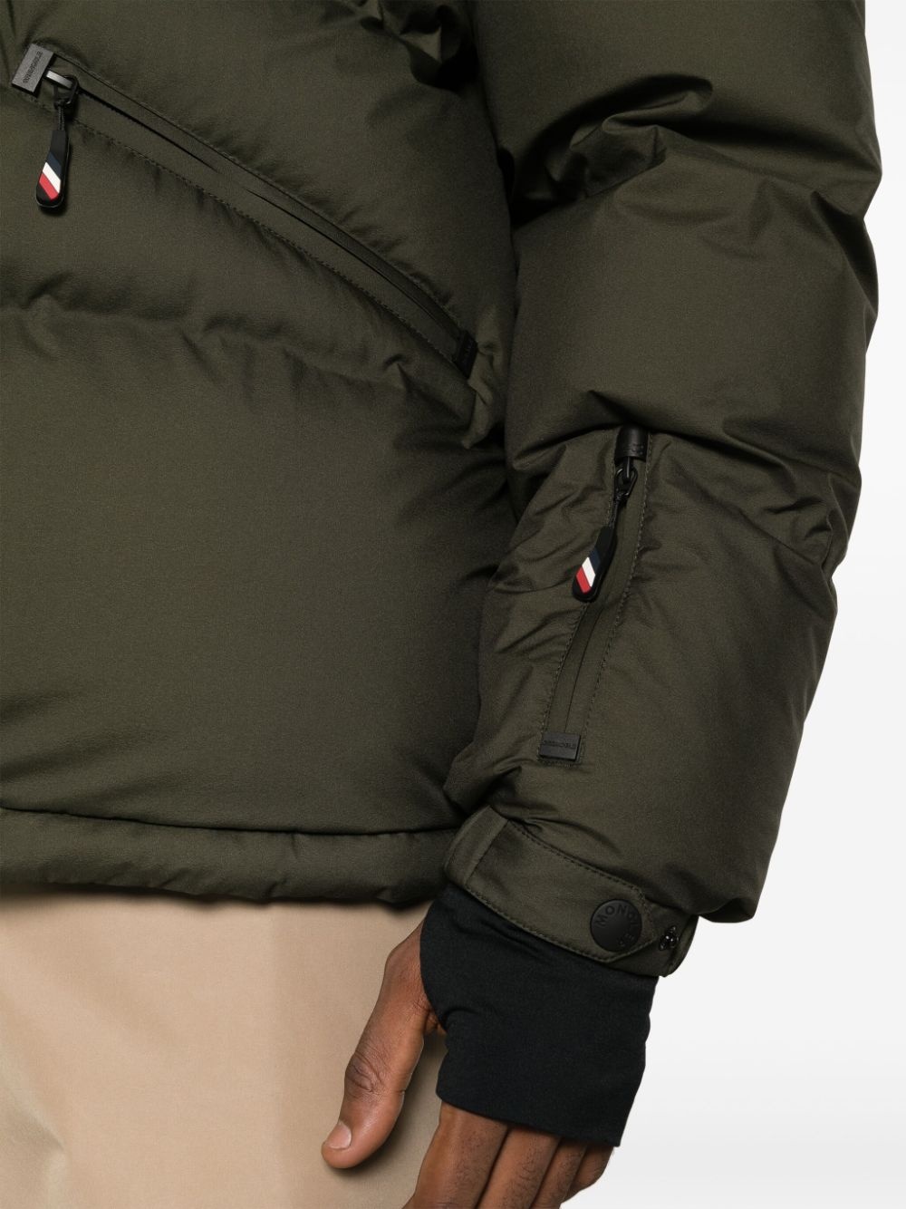 logo-appliquÃ© padded hooded jacket - 5