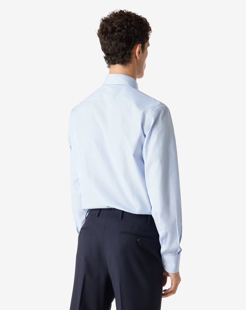 Cotton shirt with light Blue and white stripes 3