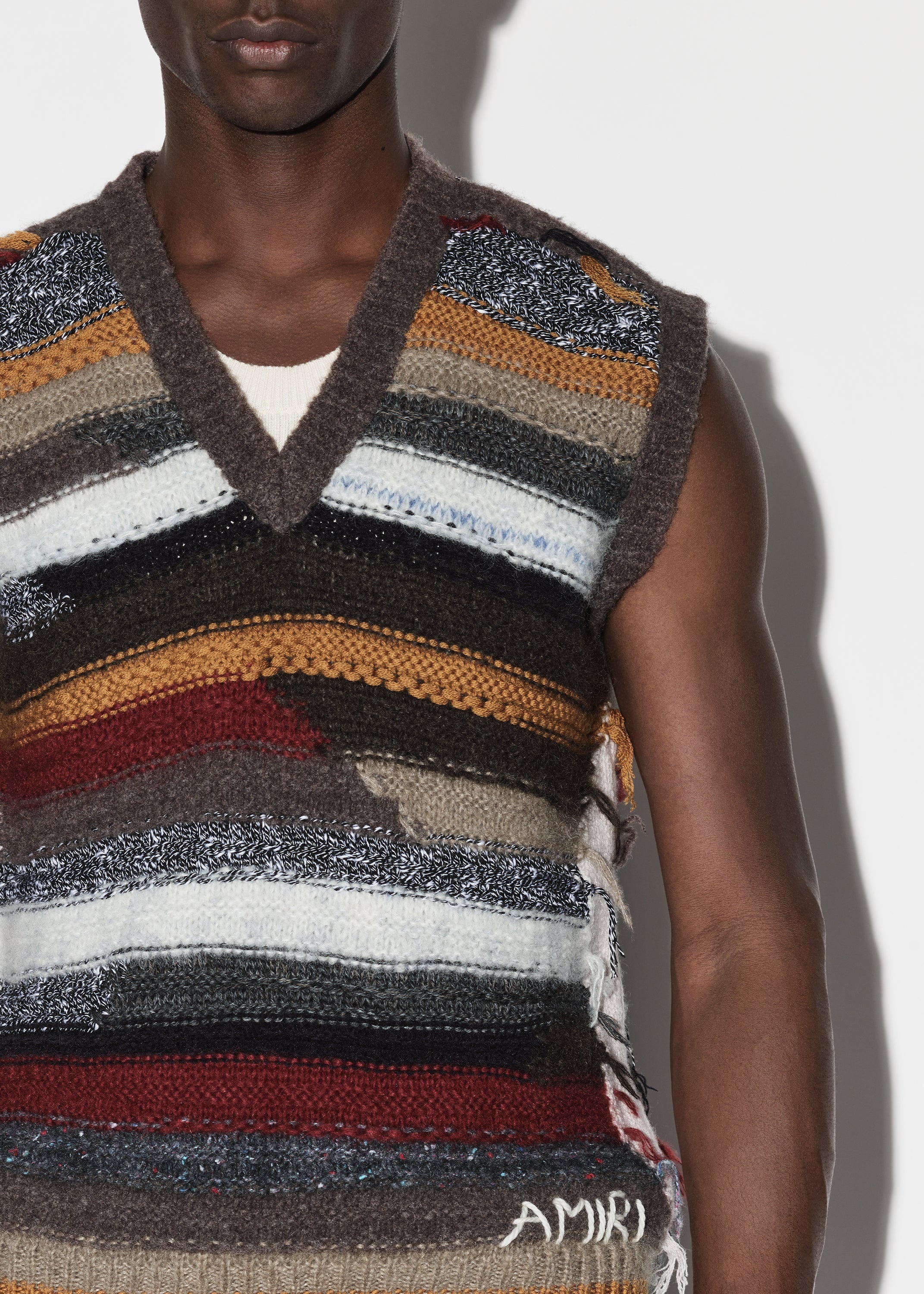 MULTICOLOR STRIPE GILET - 5