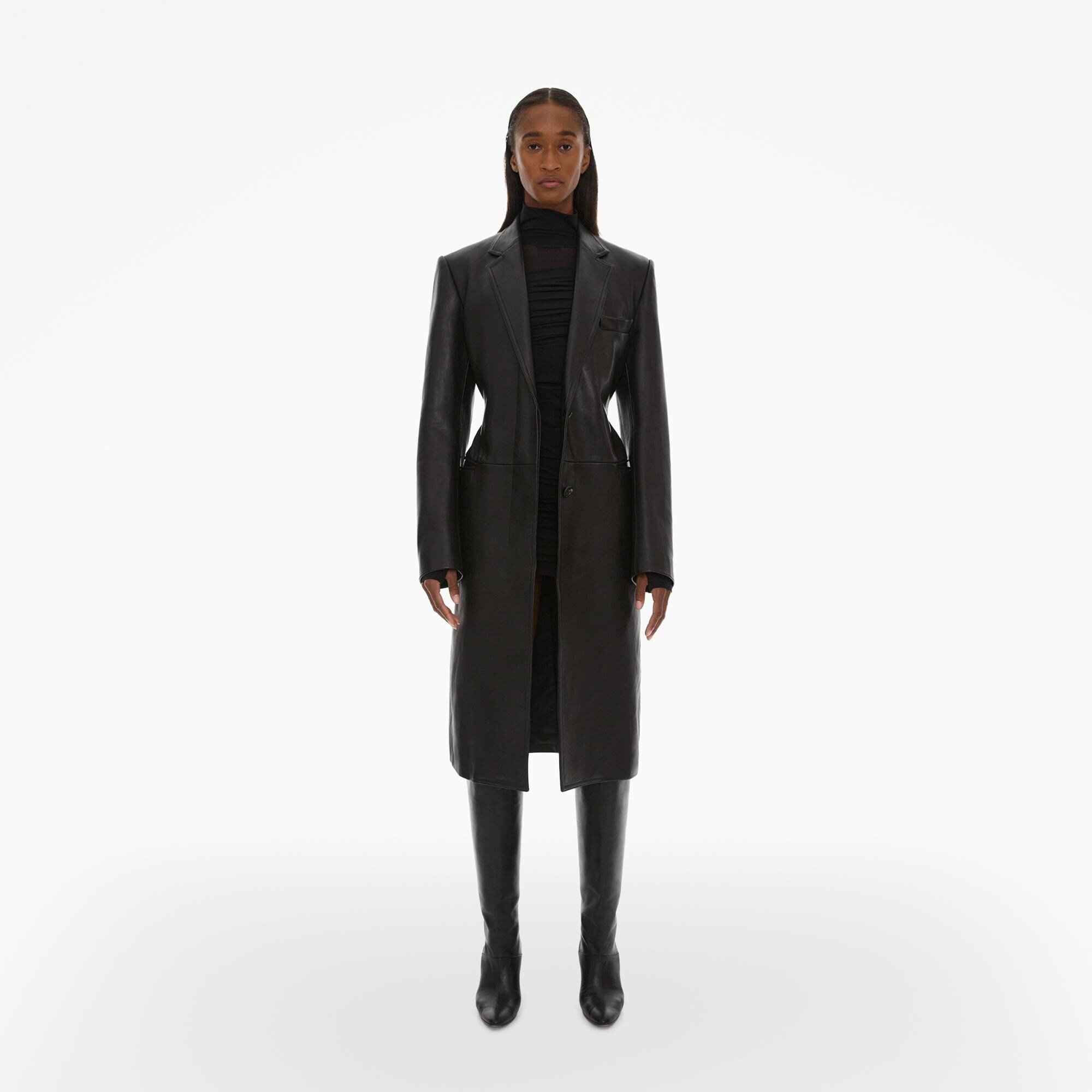 TAILORED LEATHER COAT - 3