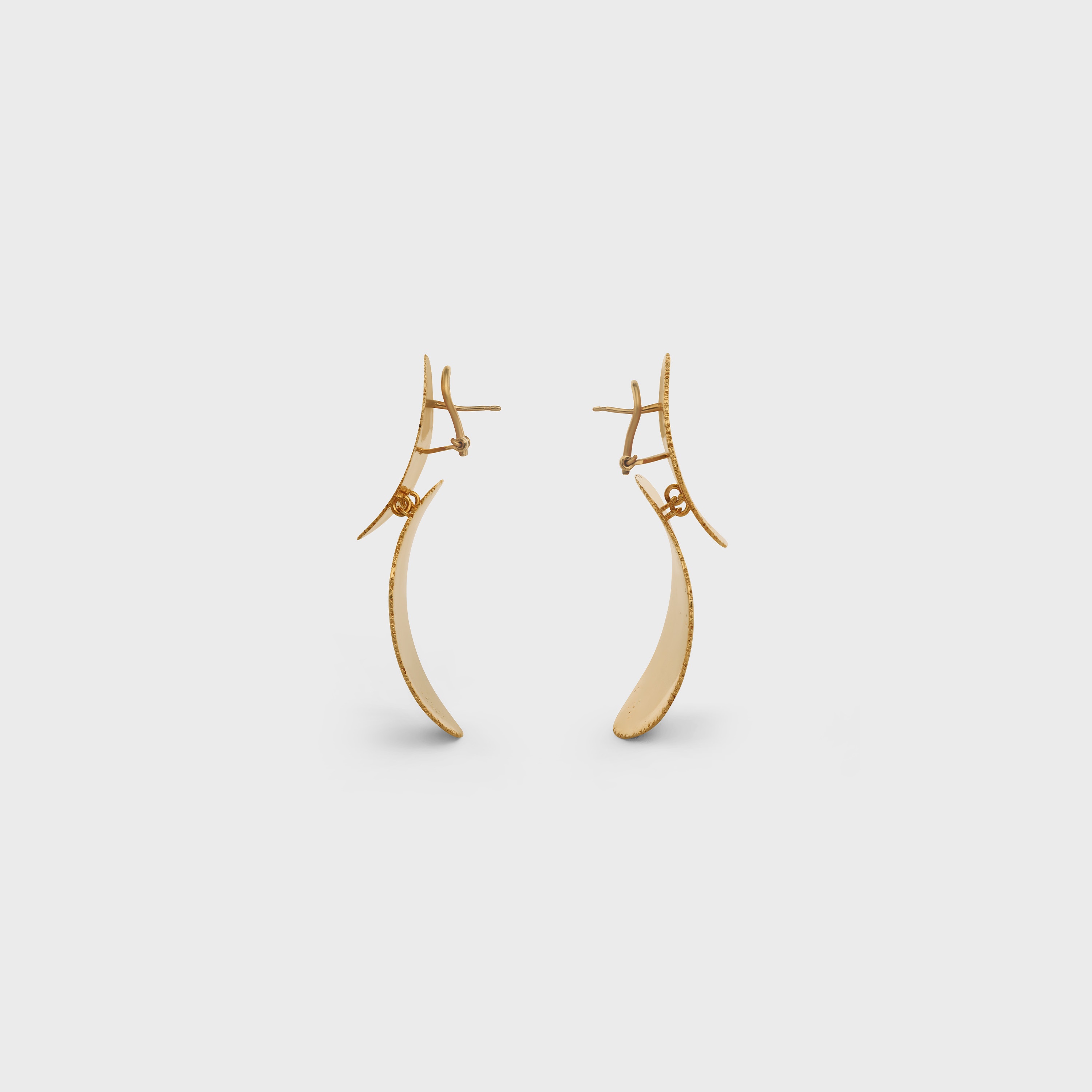 MOUVEMENT MODERNE MOON EARRINGS IN BRASS WITH GOLD FINISH - 3