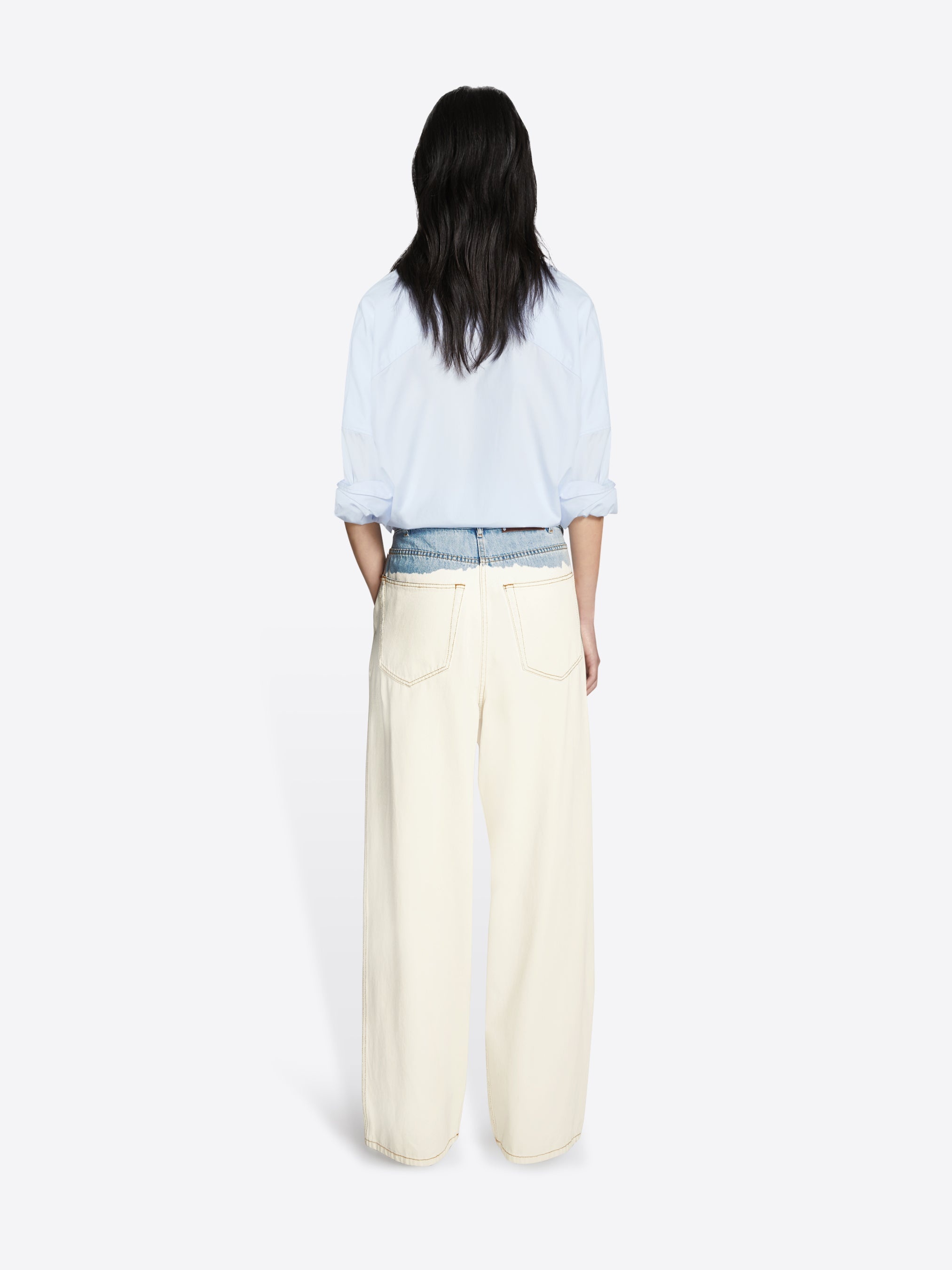 PLEATED BLEACH JEANS - 4