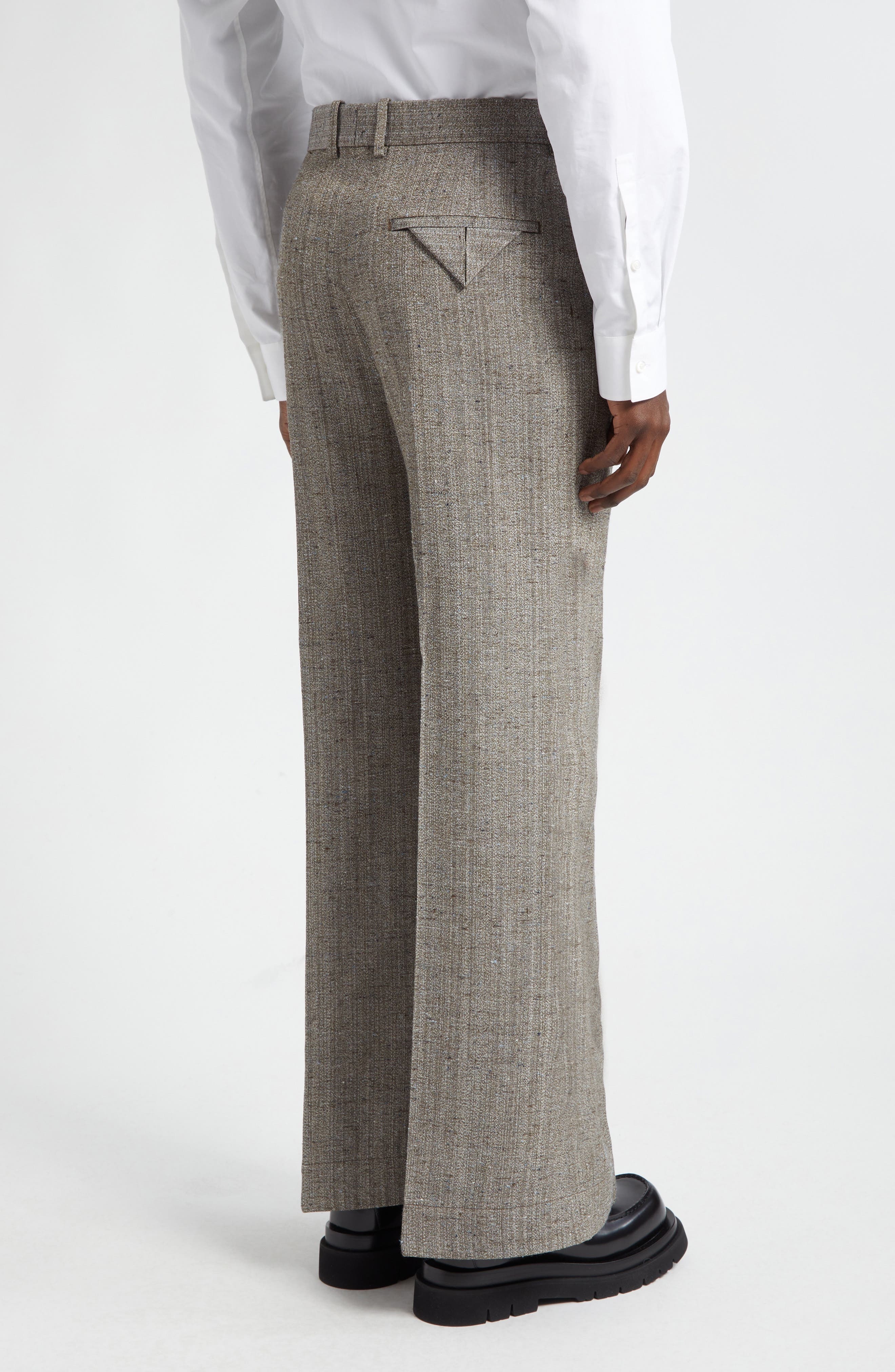 Bottega Veneta Knotted Mélange Trousers in Brown/White/Blue at Nordstrom - 3