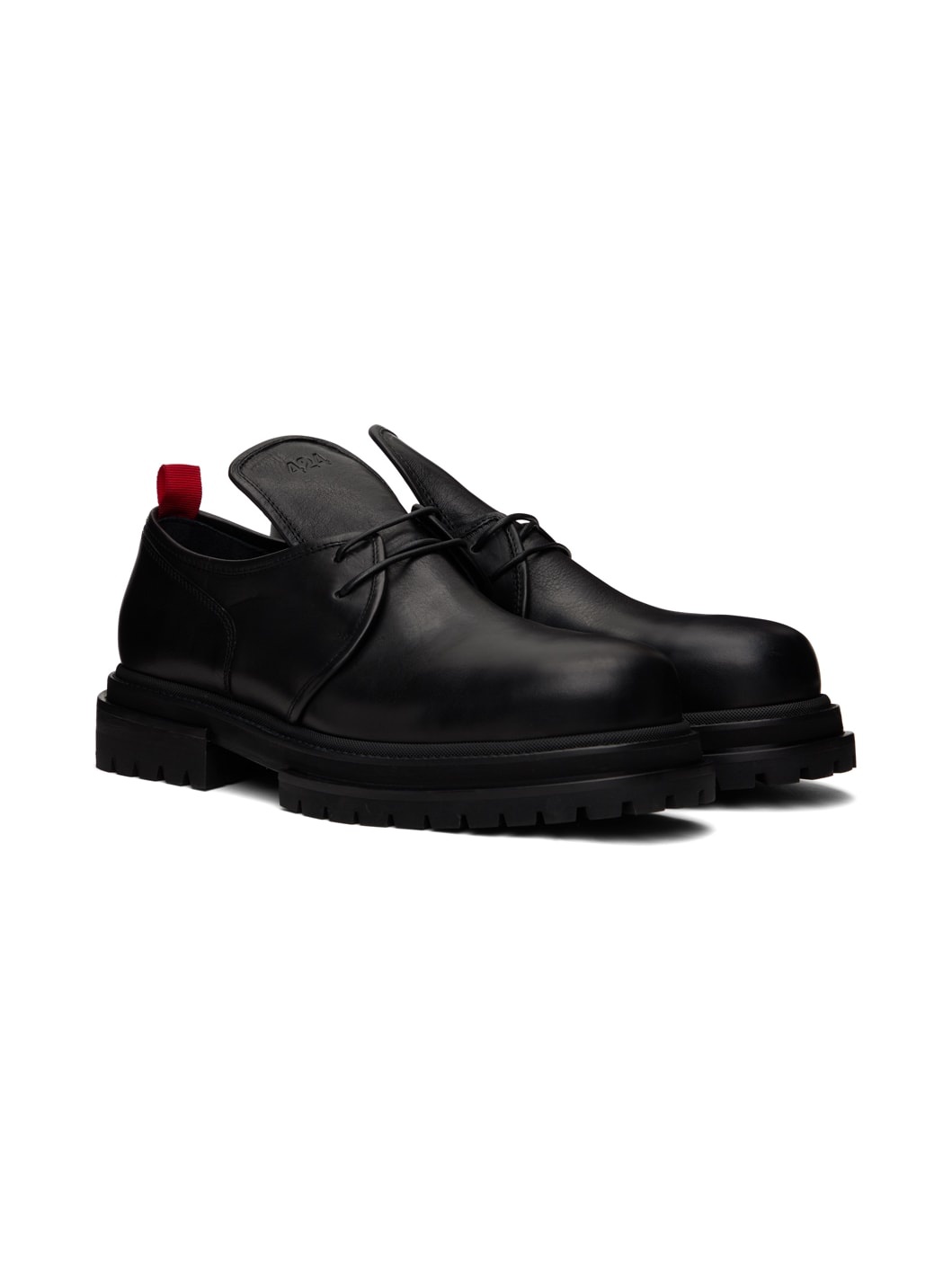 Black Leather Derbys - 4