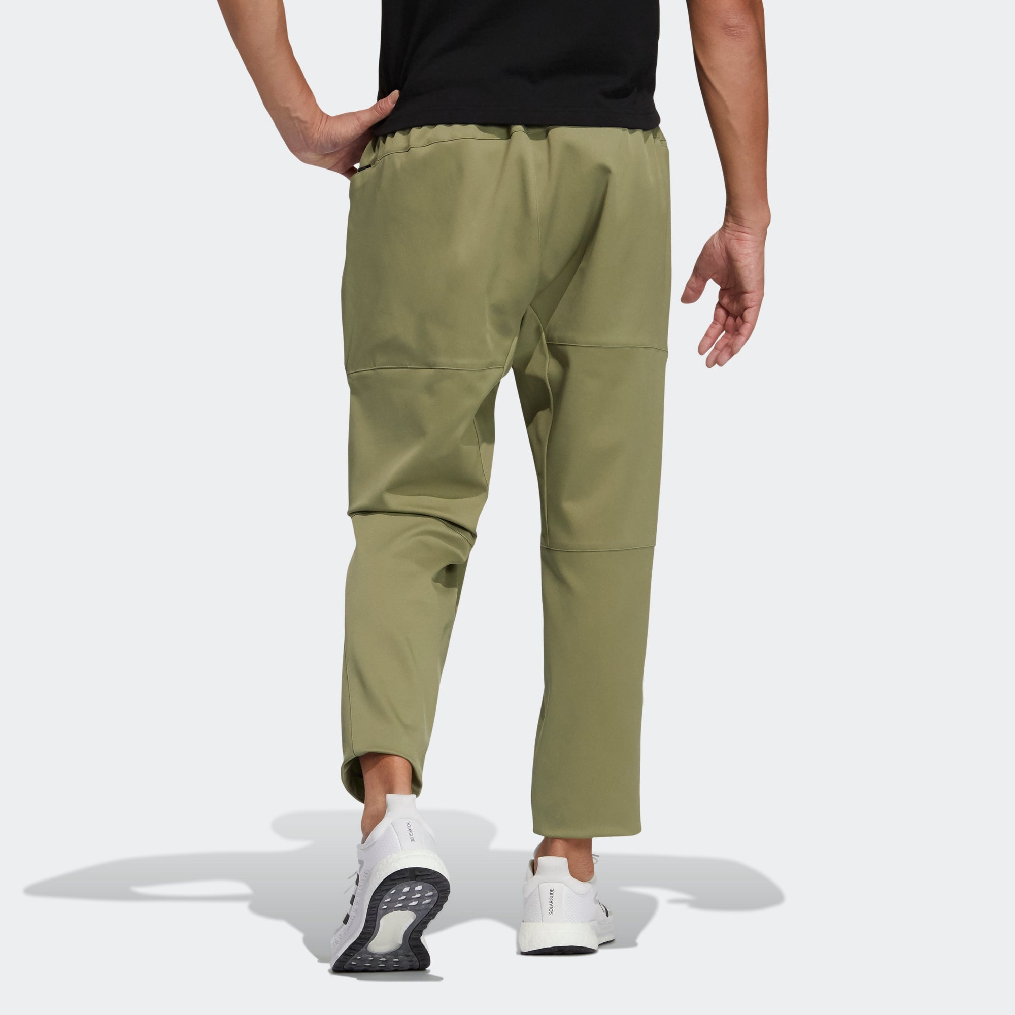 Men's adidas Th Qckdraw Pnt Running Training Woven Lacing Sports Pants/Trousers/Joggers Olive H40209 - 3