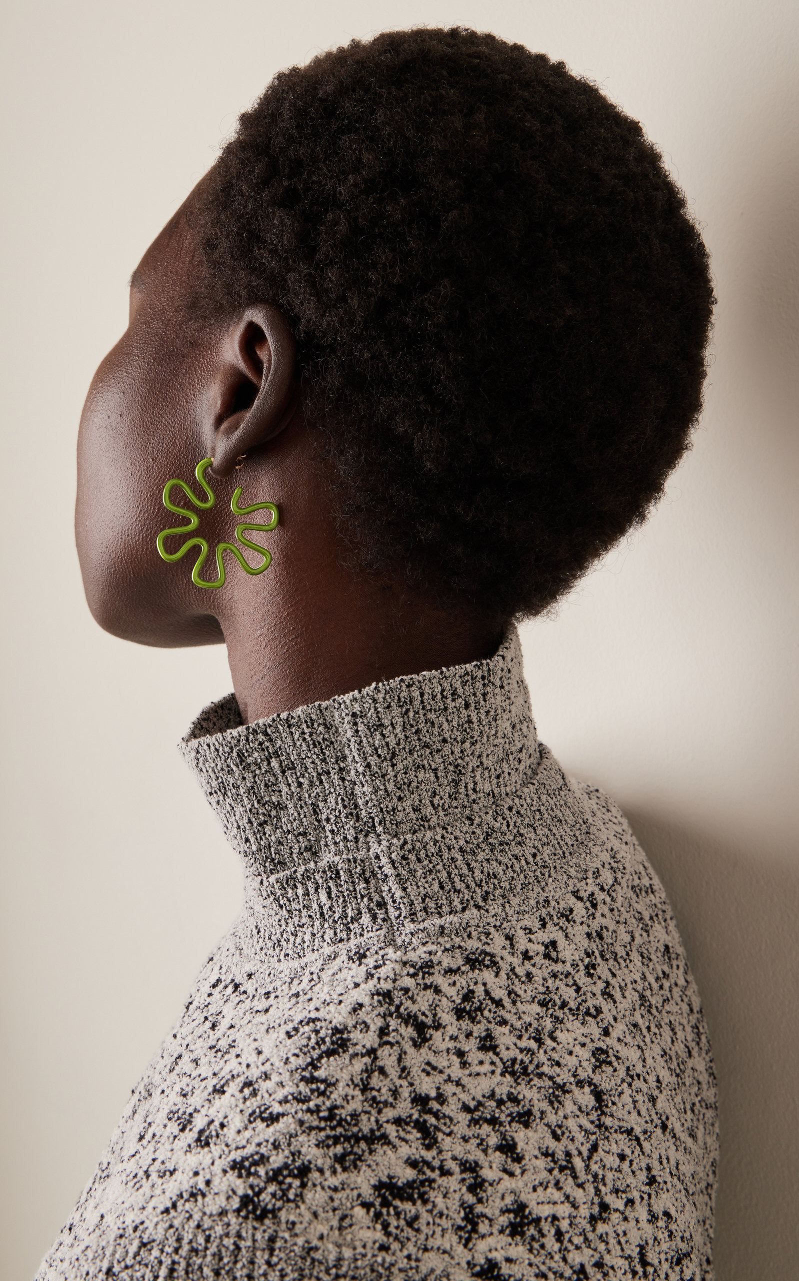 Pistachio 9K Gold, Silver, And Enamel Earrings green - 2