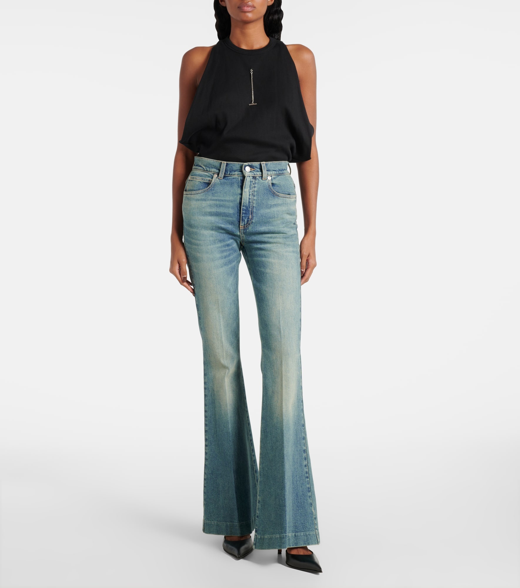 Faded flared jeans - 2