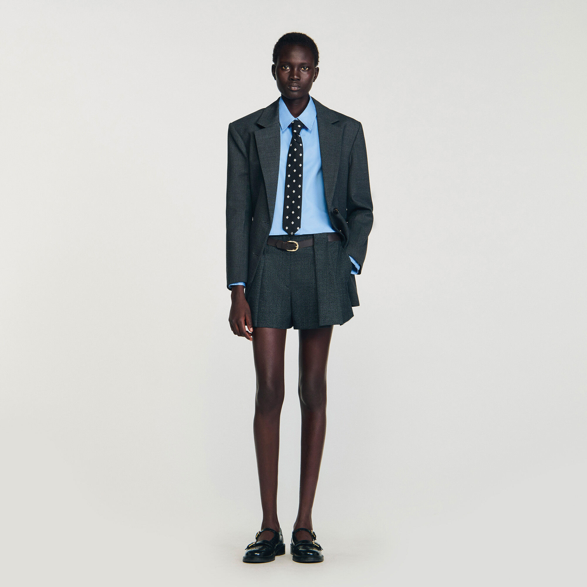 CROPPED SHIRT WITH DETACHABLE TIE - 6