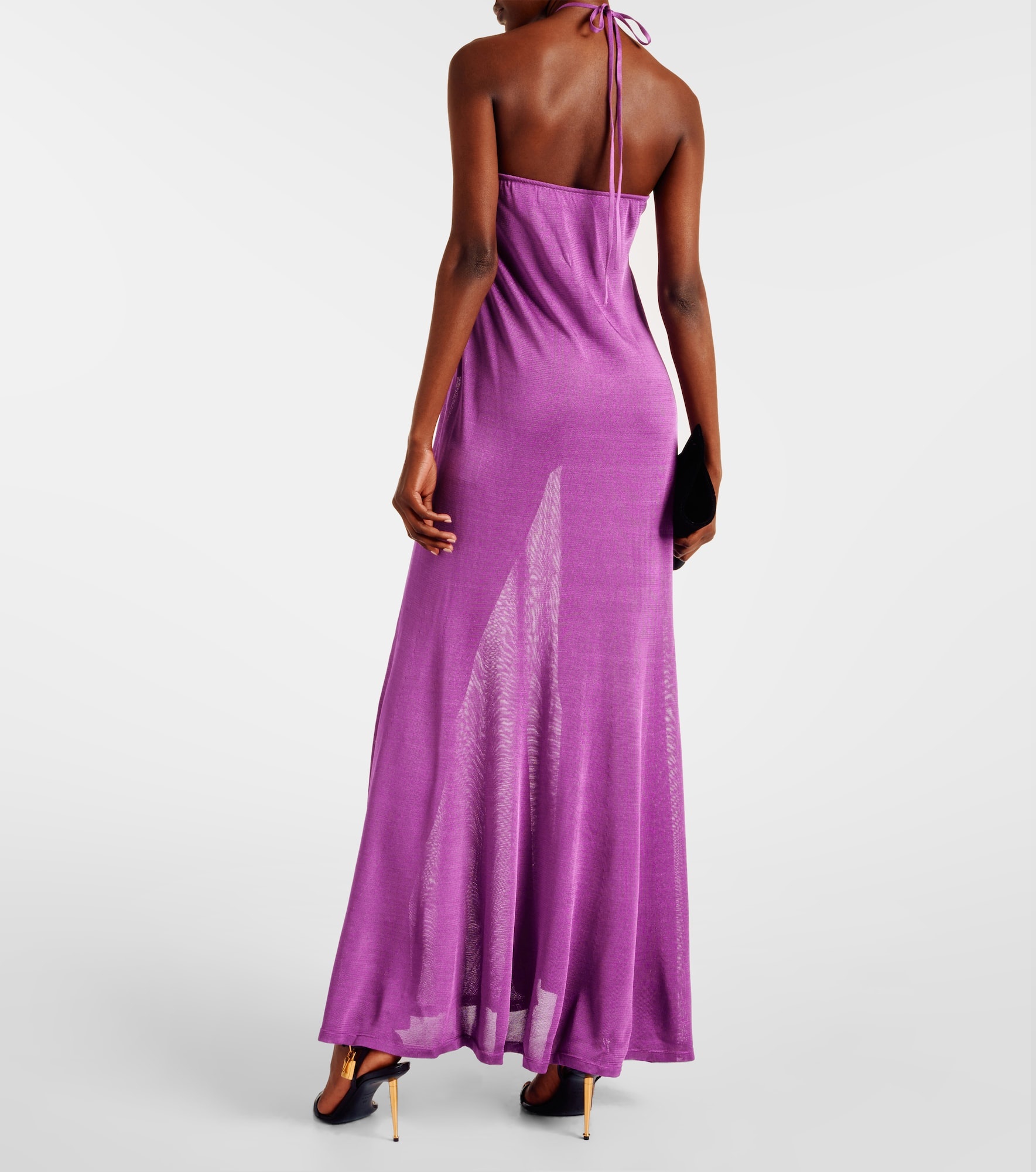 Halterneck jersey maxi dress - 3