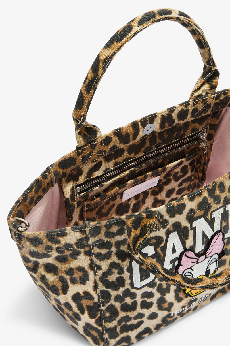 GANNI X DISNEY DAISY DUCK LEOPARD SMALL TOTE 3