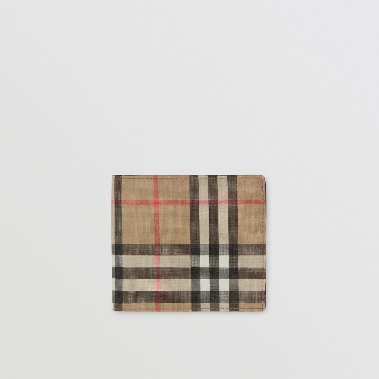 Vintage Check and Leather Bifold Wallet - 1