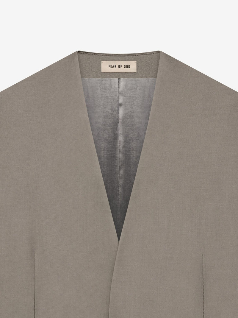 Wool Mohair Lapelless Jacket 3