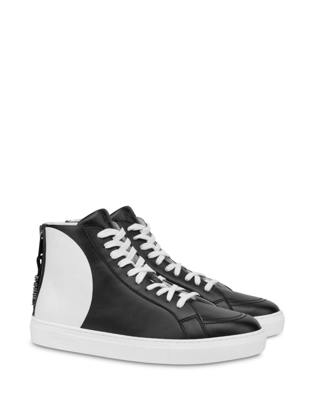 faux-leather hi-top sneakers - 2