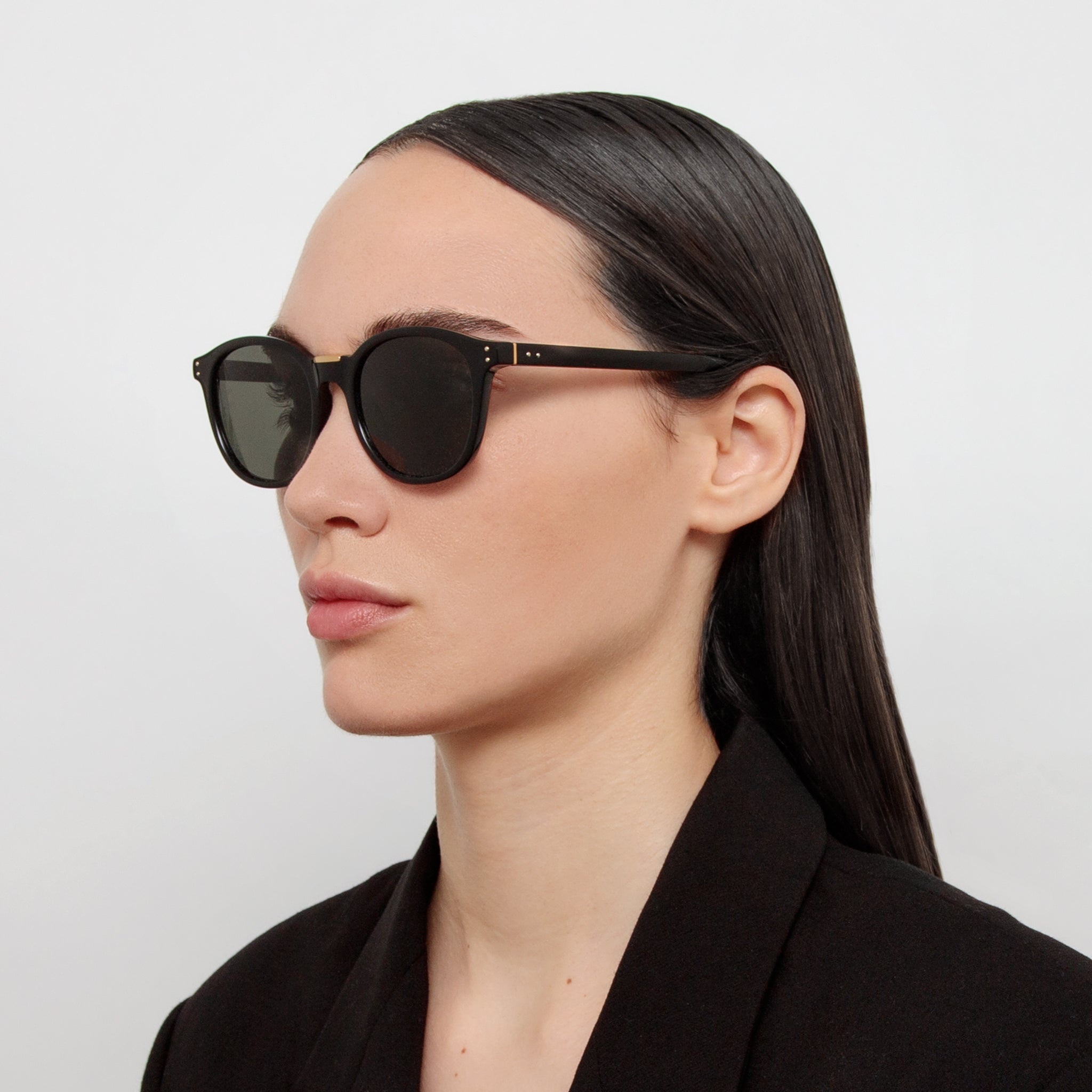 POWELL D-FRAME SUNGLASSES IN BLACK - 2