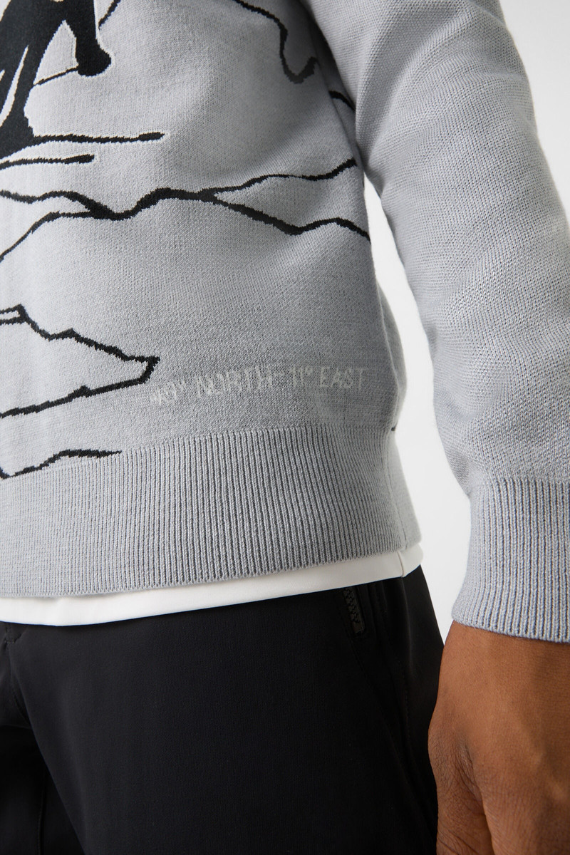 Andrian Half-zippered sweater in Light gray 4