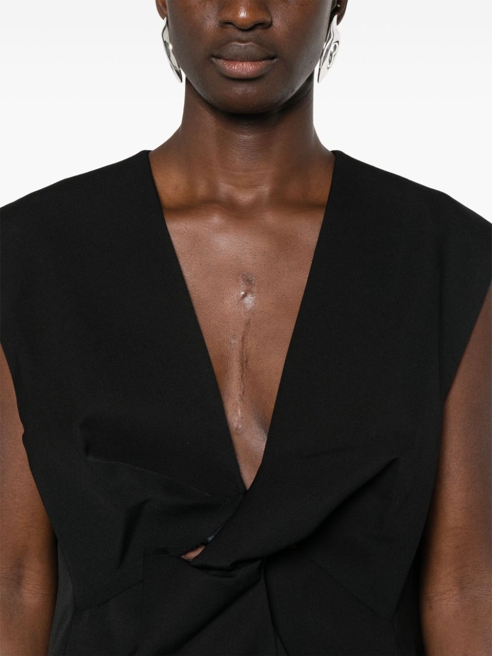 twist-detailed virgin wool vest - 5