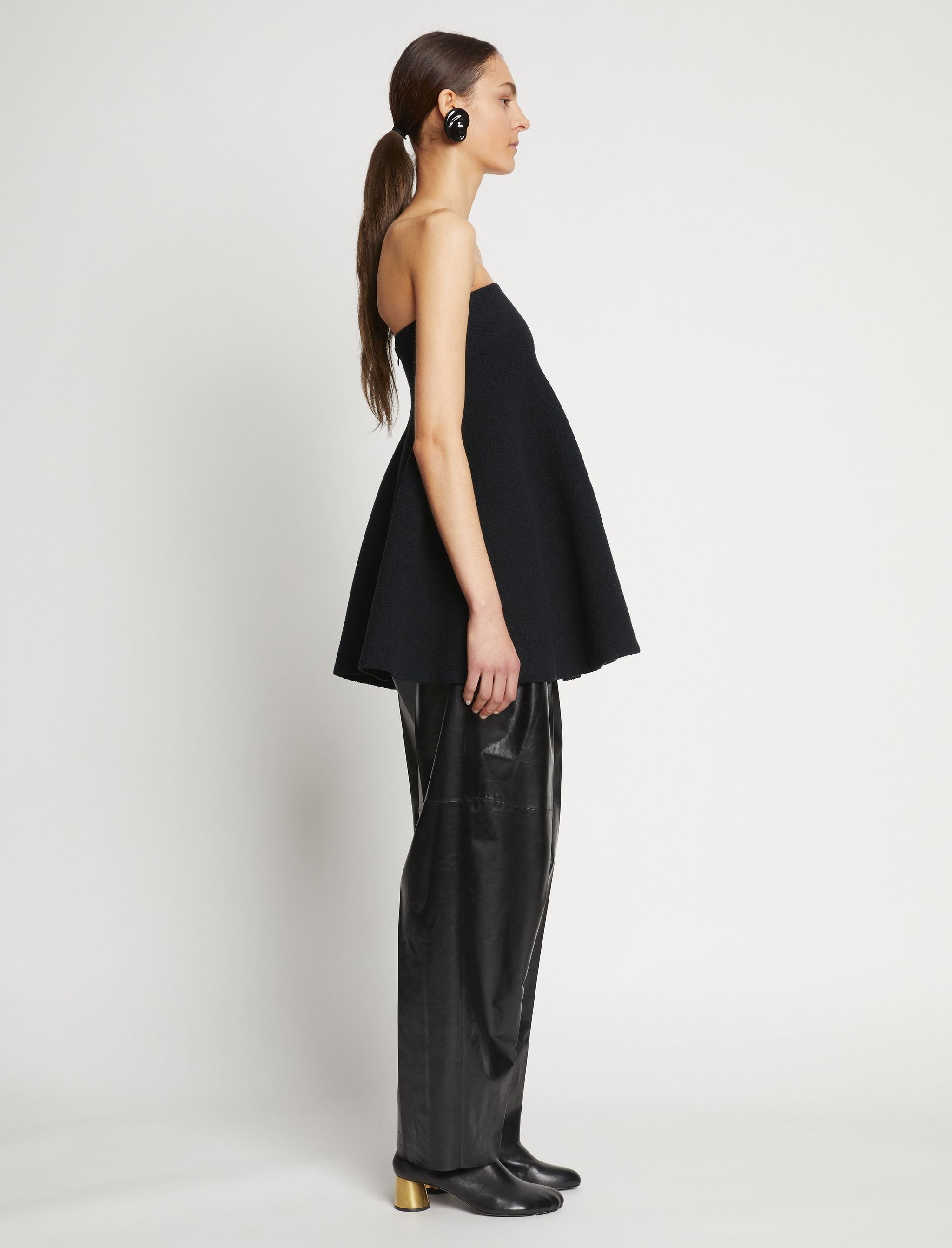 Silk Viscose Boucle Strapless Top - 4
