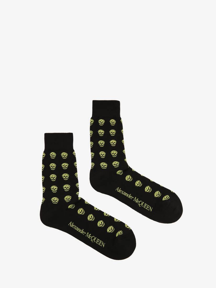 Short Skull Socks in Black - 1