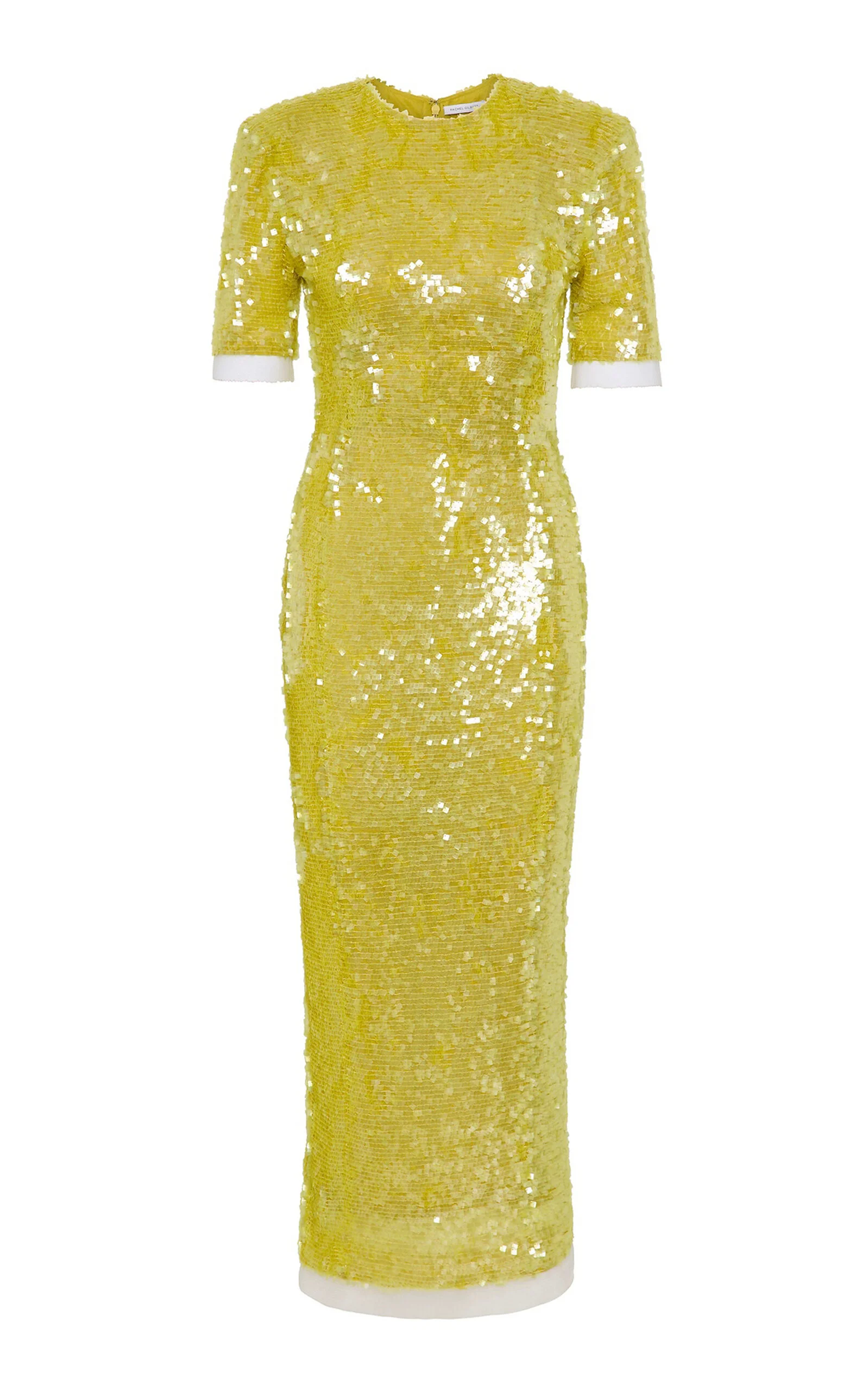 Kaia Squined Tulle Maxi Dress lime green - 1