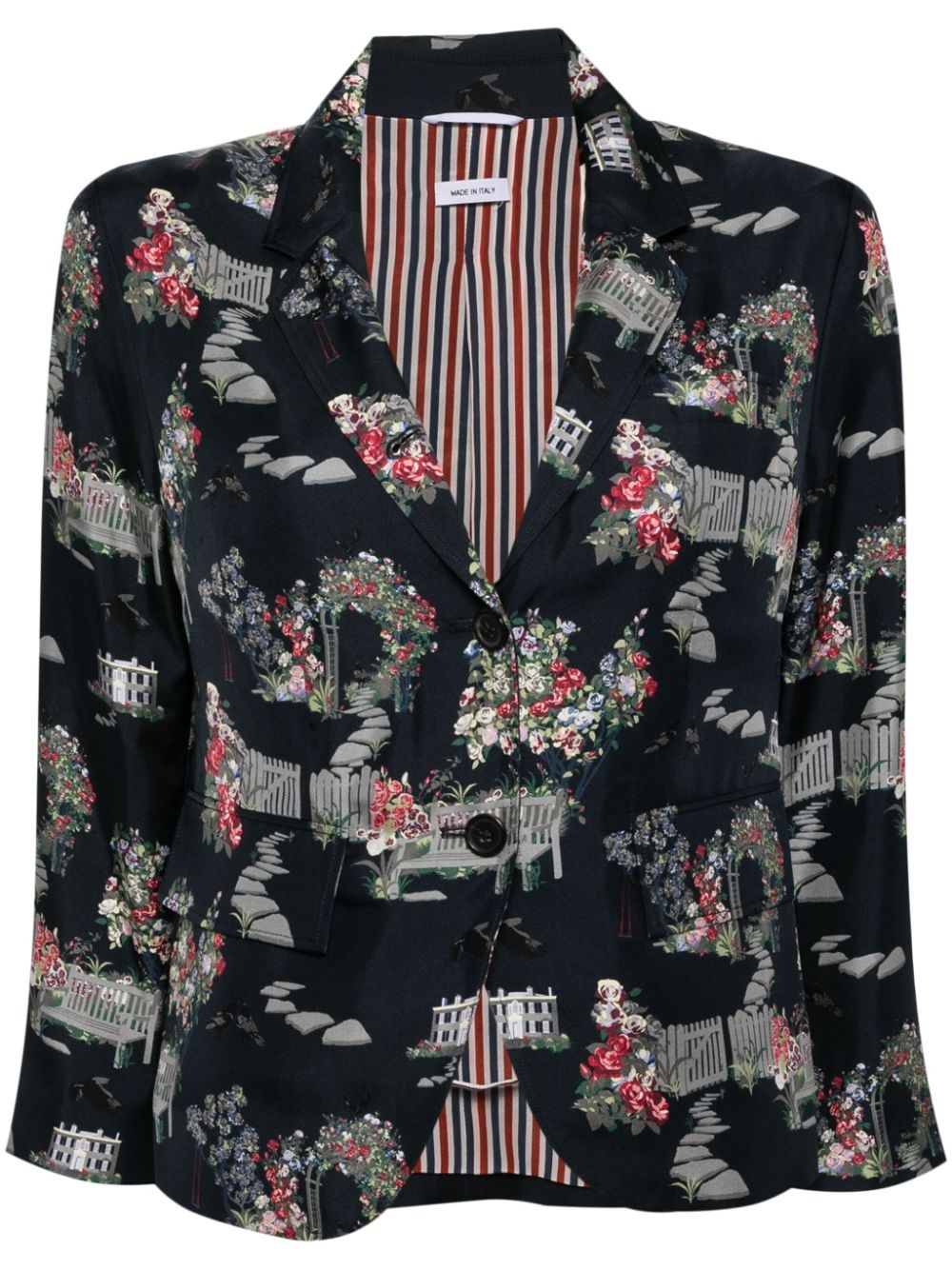 graphic-print blazer - 1