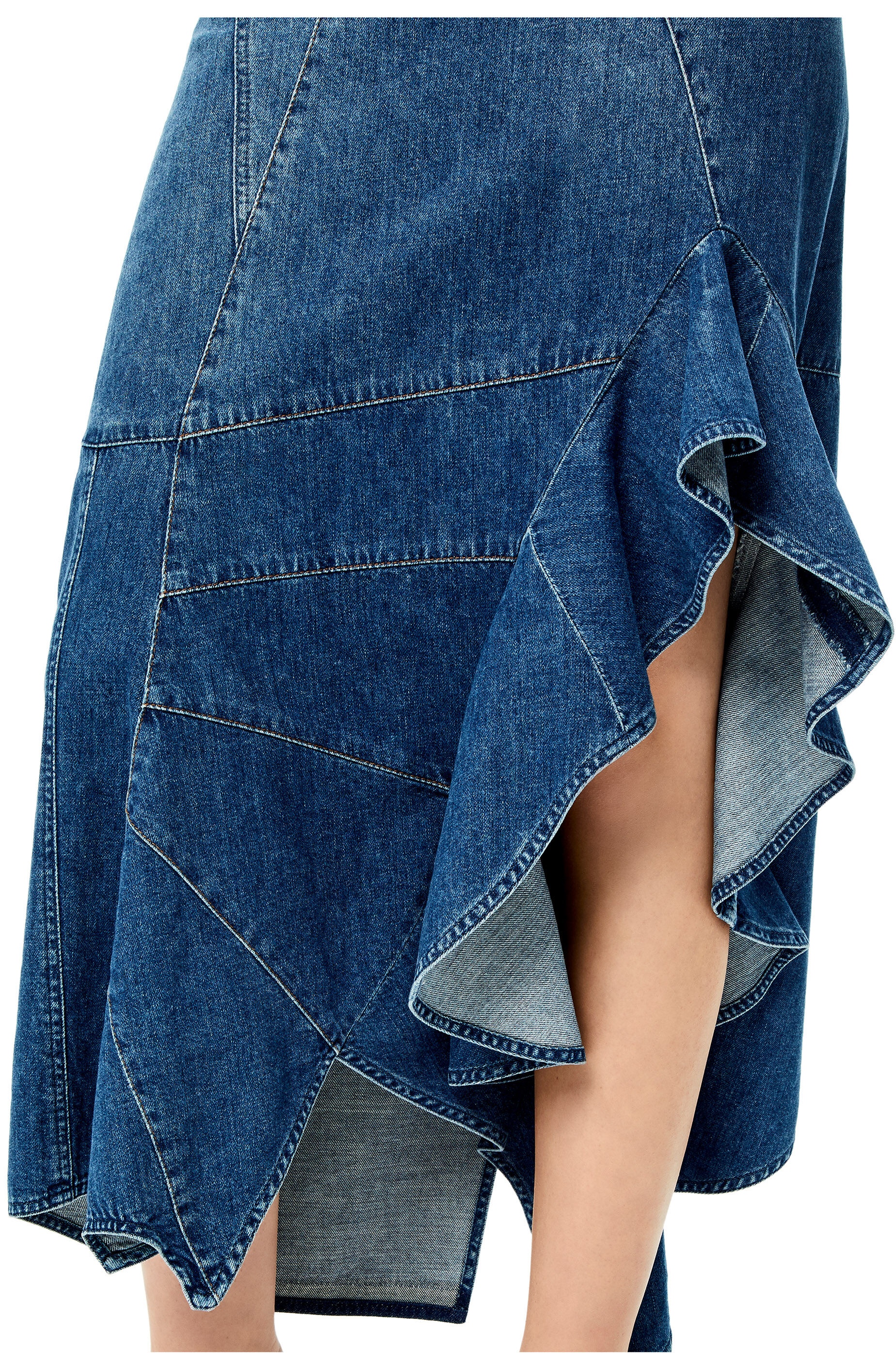 Ruffle skirt in denim - 5