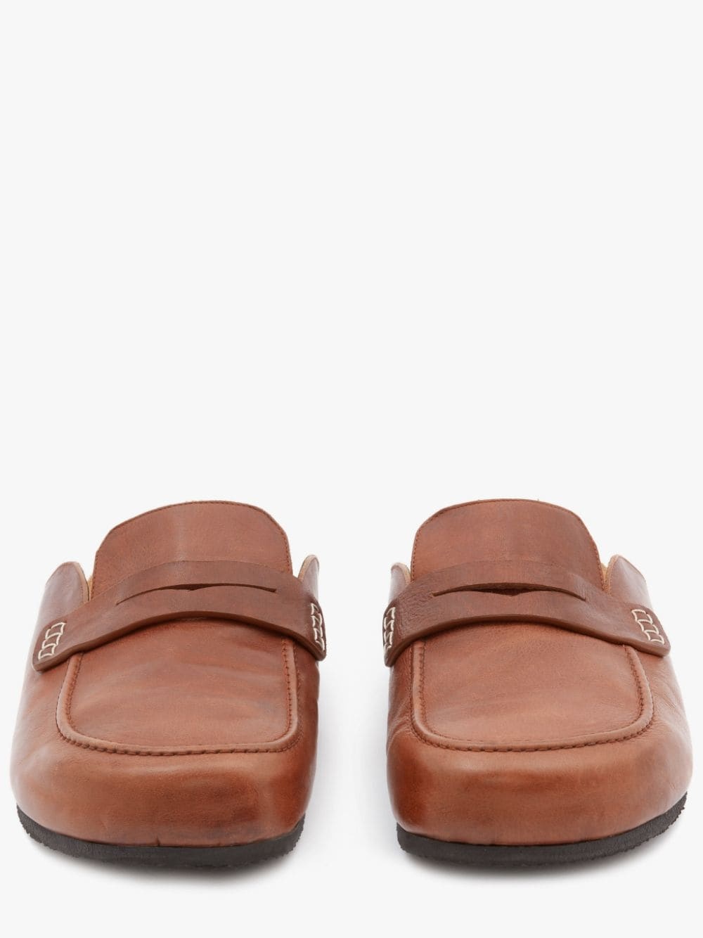 leather loafer mules - 4