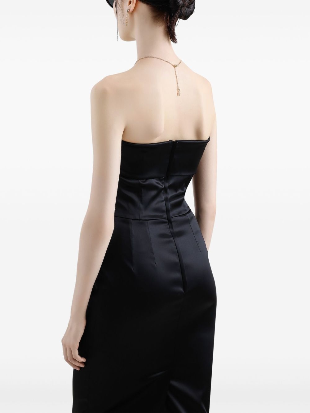 satin-finish midi dress - 5