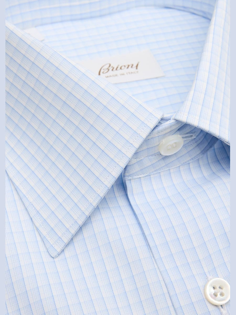 Brioni Men's Cotton Plaid Point Collar Dress Shirt outlook