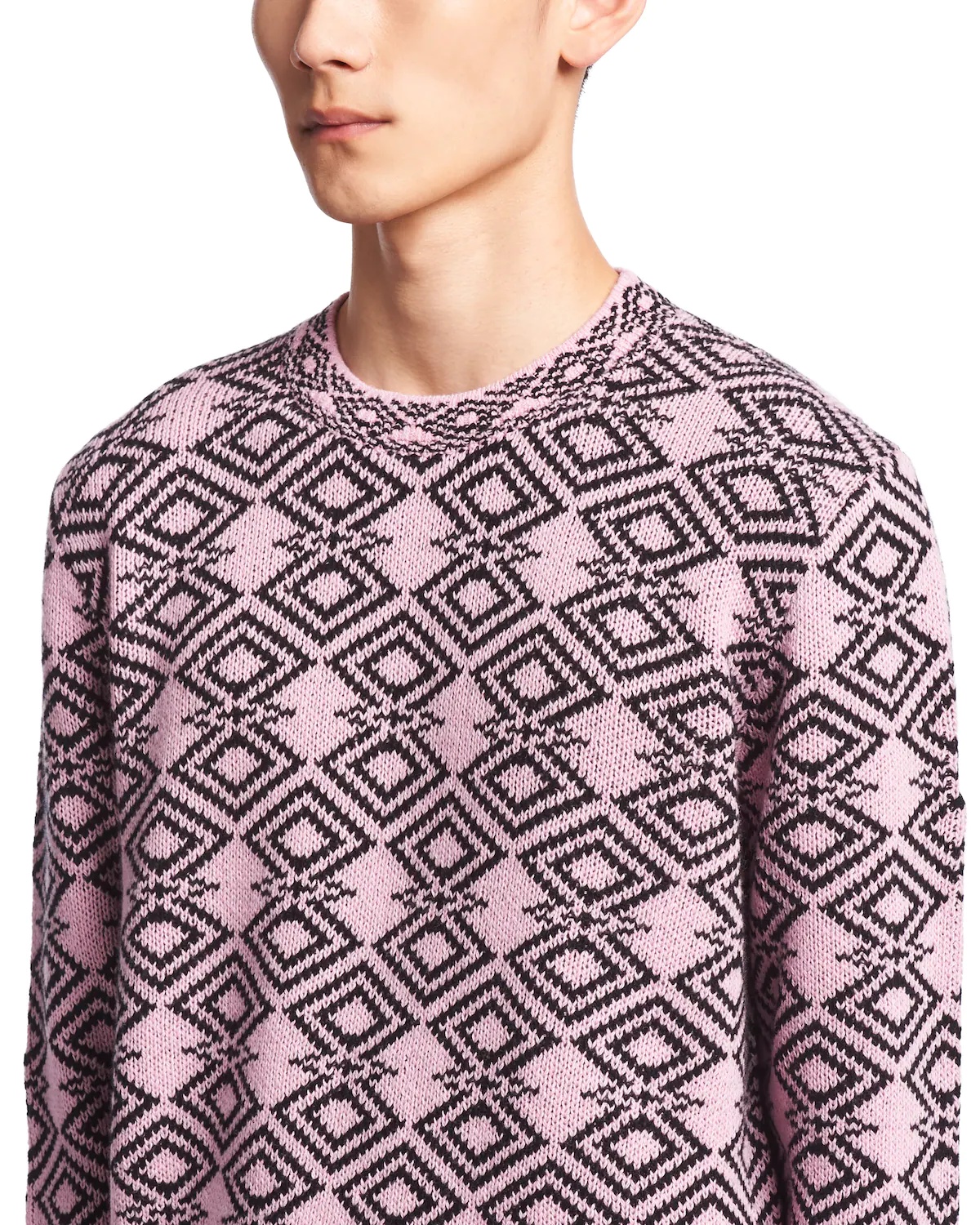 Wool and cashmere jacquard crew-neck sweater - 5