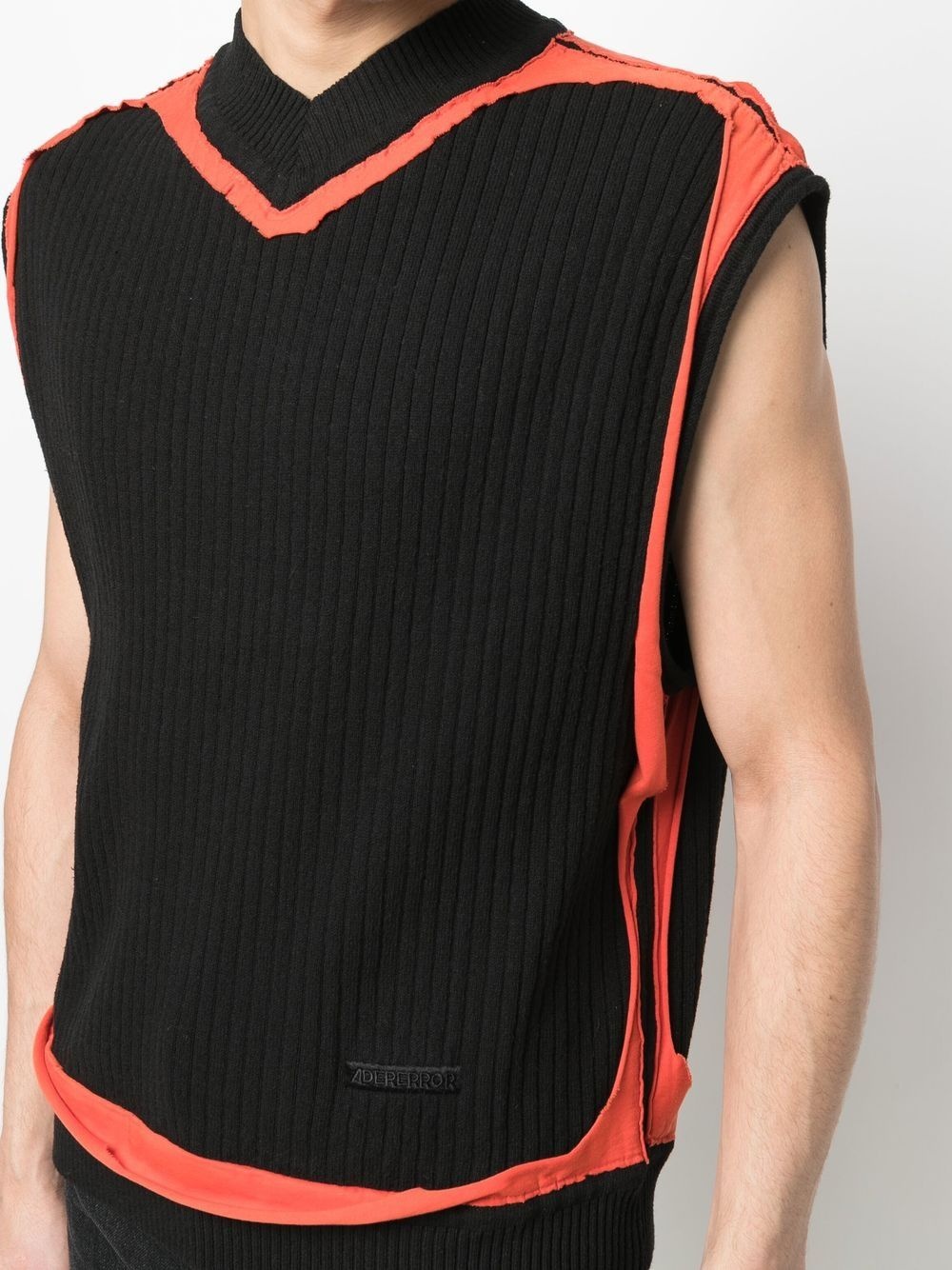 ribbed-knit V-neck vest - 5