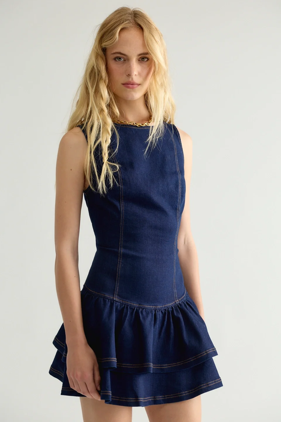 Slow Burn Denim Mini Dress - 1