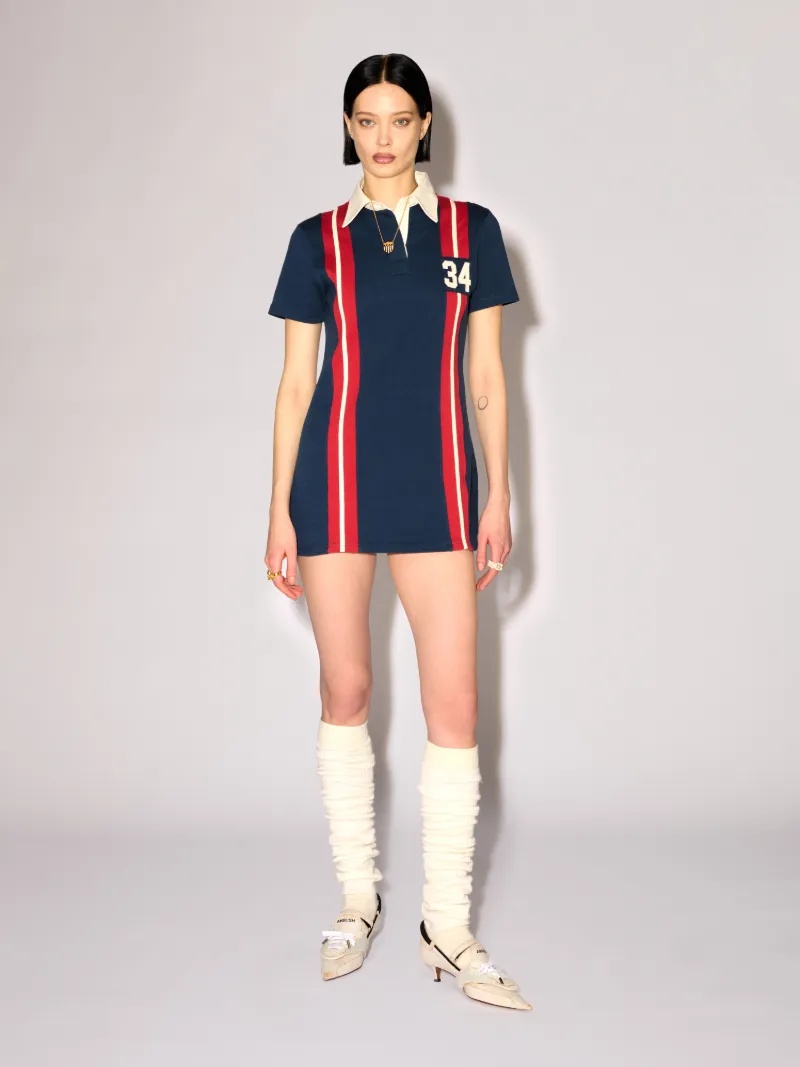 STRIPED RUGBY SHIRT DRESS - 2