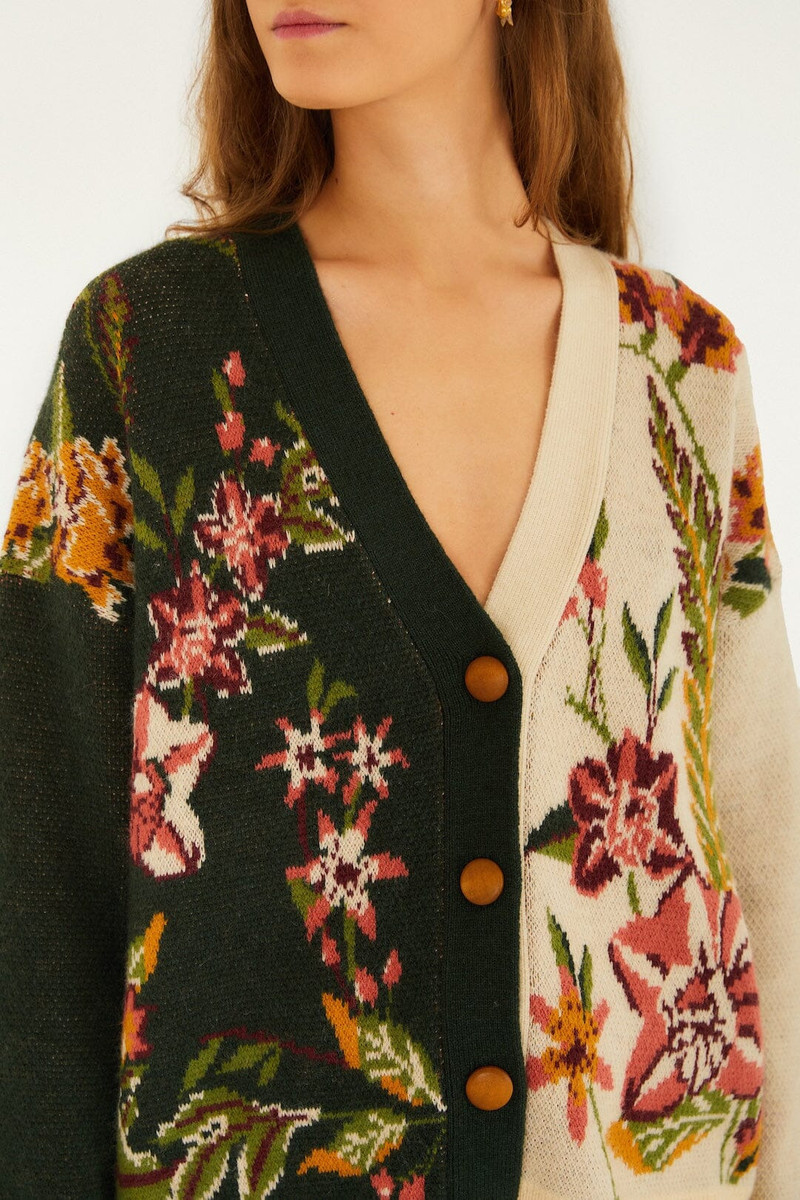FARM RIO Mixed Nature Knit Cardigan outlook
