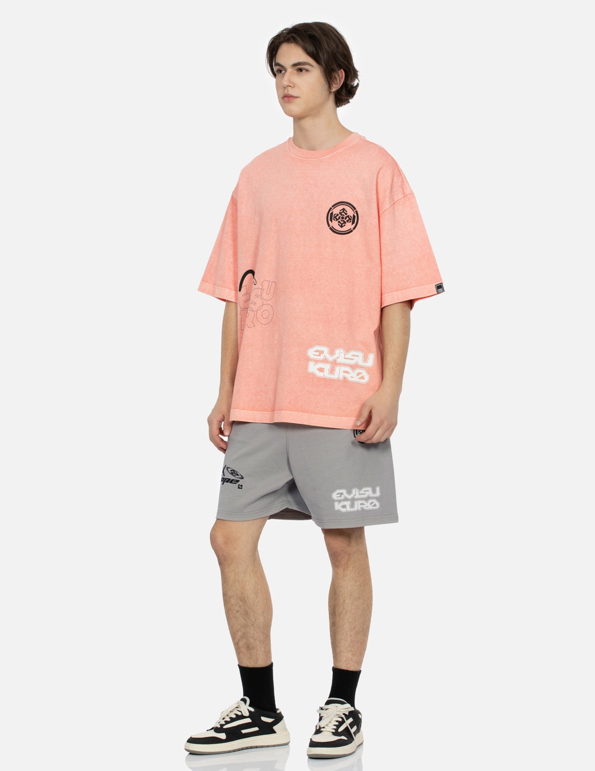 Multi Logo Print Relax Fit Sweat Shorts - 3