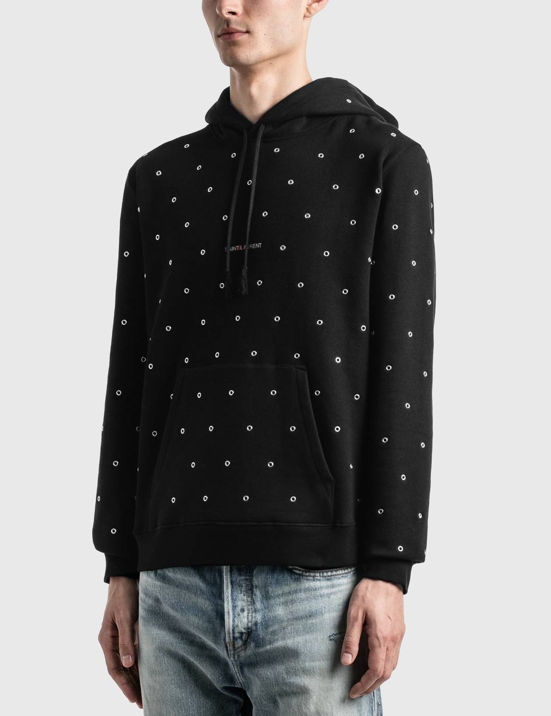 Saint Laurent Logo Hoodie With Eyelets - 2