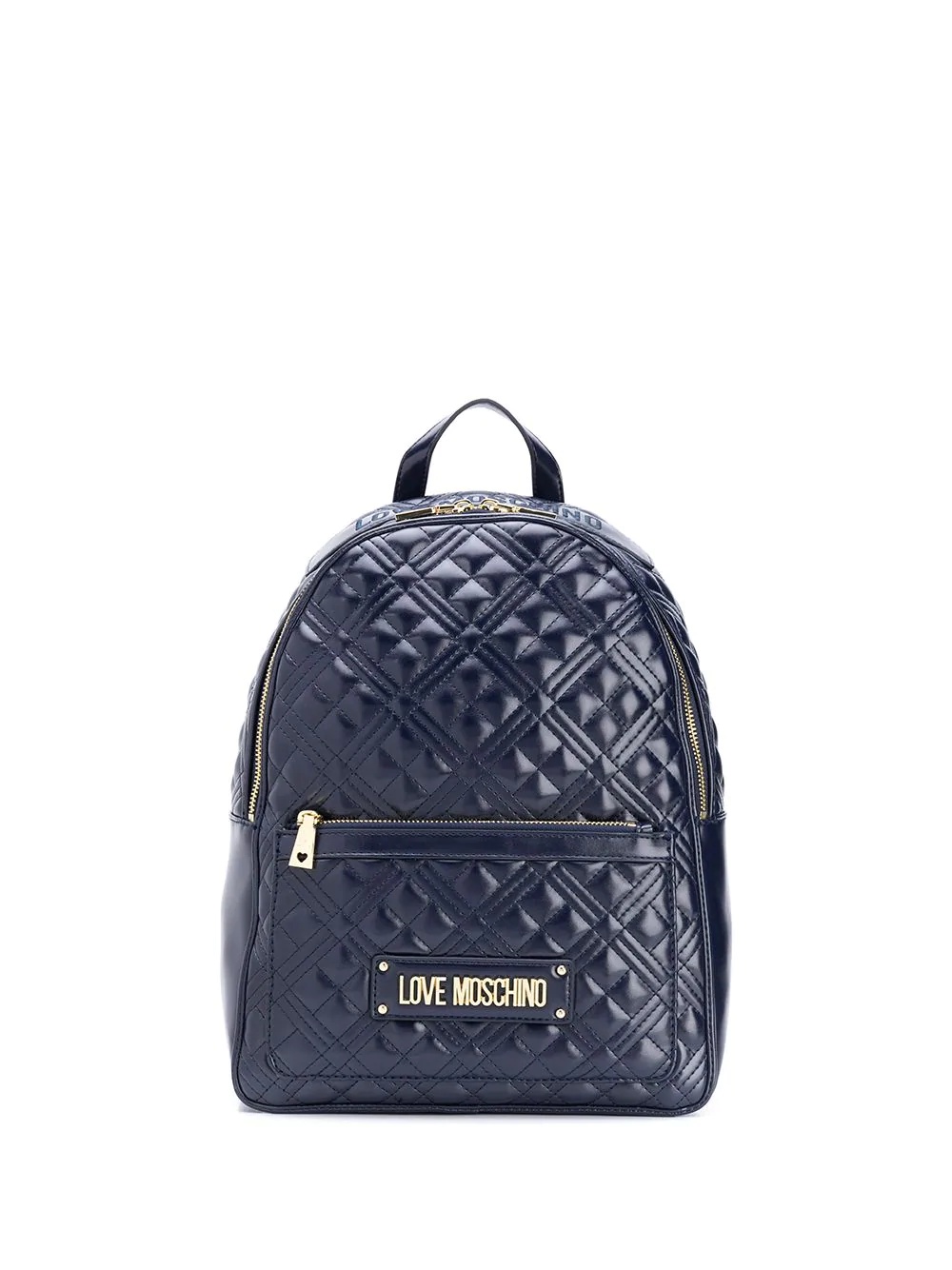 quilted logo-plaque backpack - 1