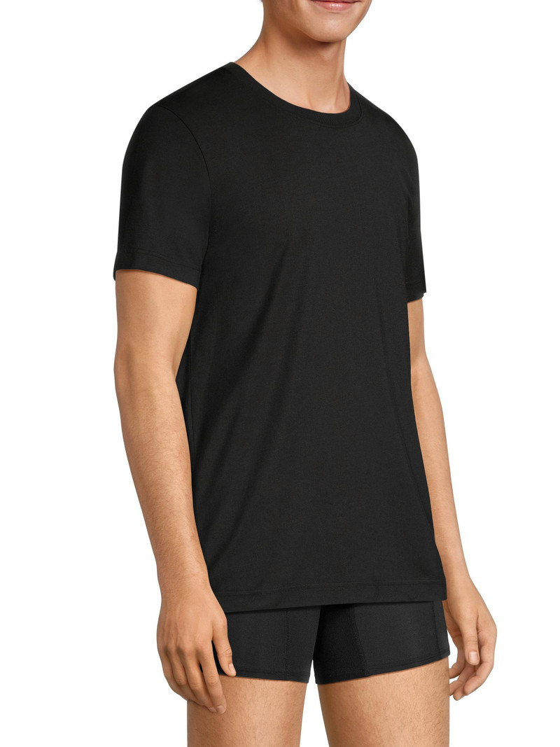 Men's Midweight 3-Piece Cotton-Blend T-Shirt Set - Black 4