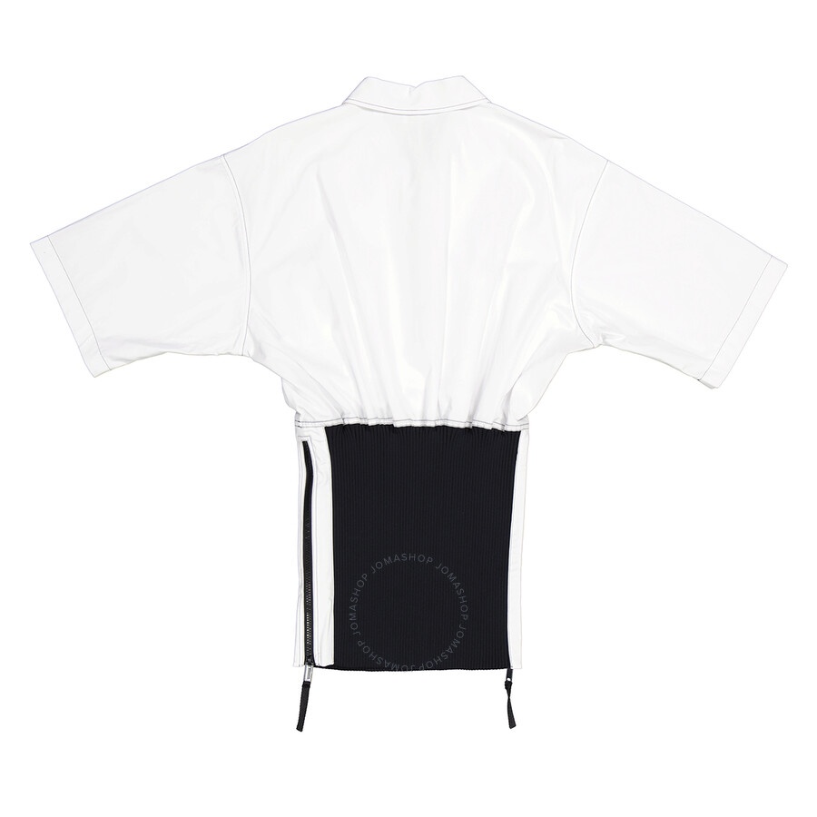 Burberry Ladies Optic White Knitted Panel Short-Sleeved Shirt - 2