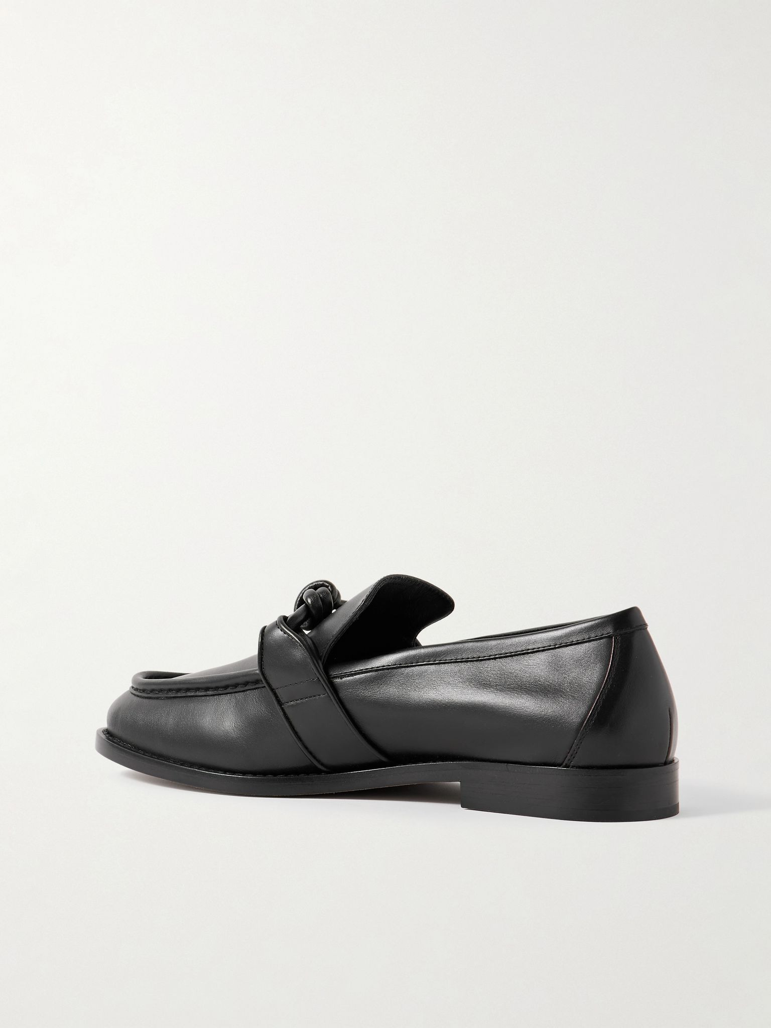 Astaire Knot-Detailed Leather Loafers Black - 4