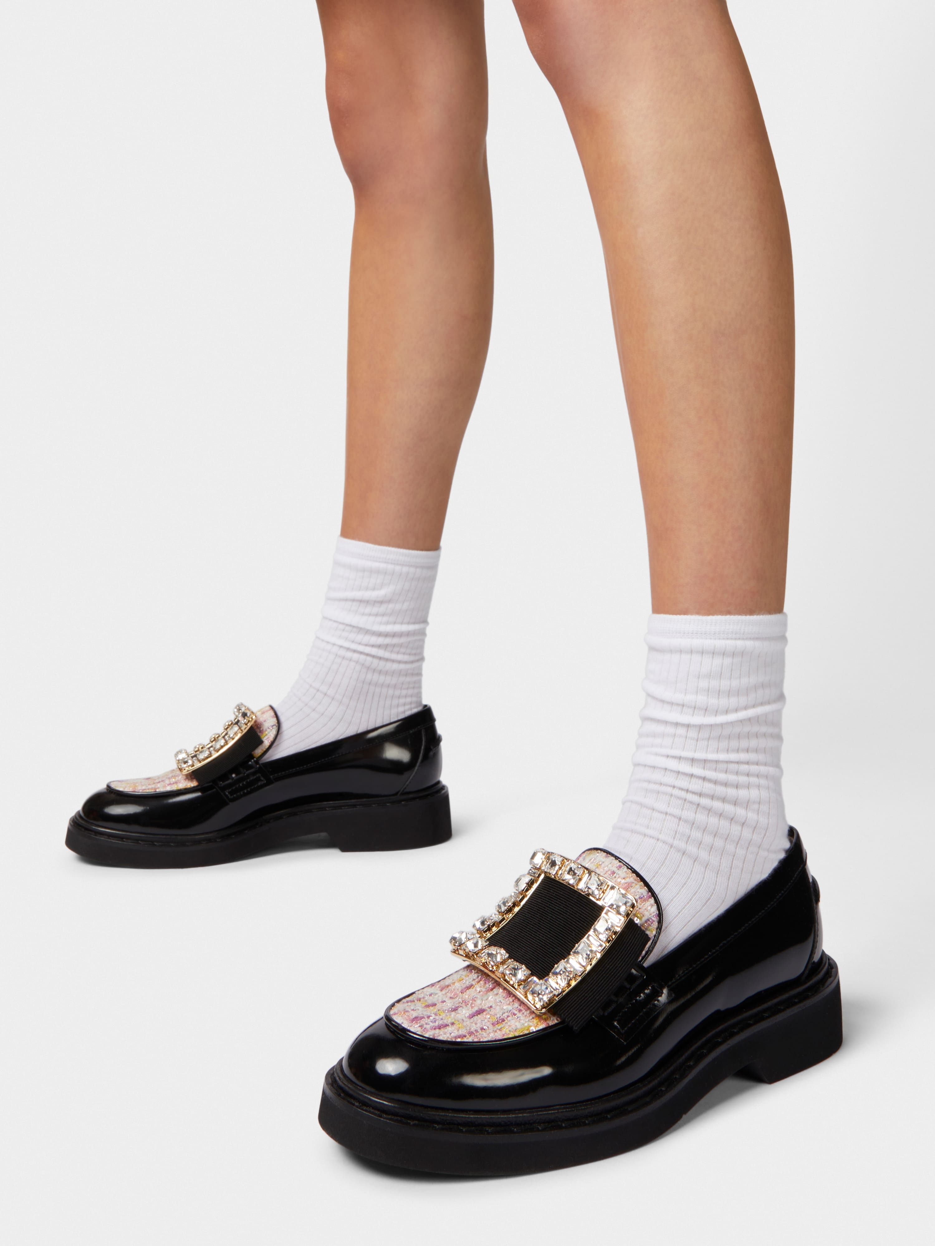Viv' Rangers Strass Buckle Loafers in Patent Leather - 8