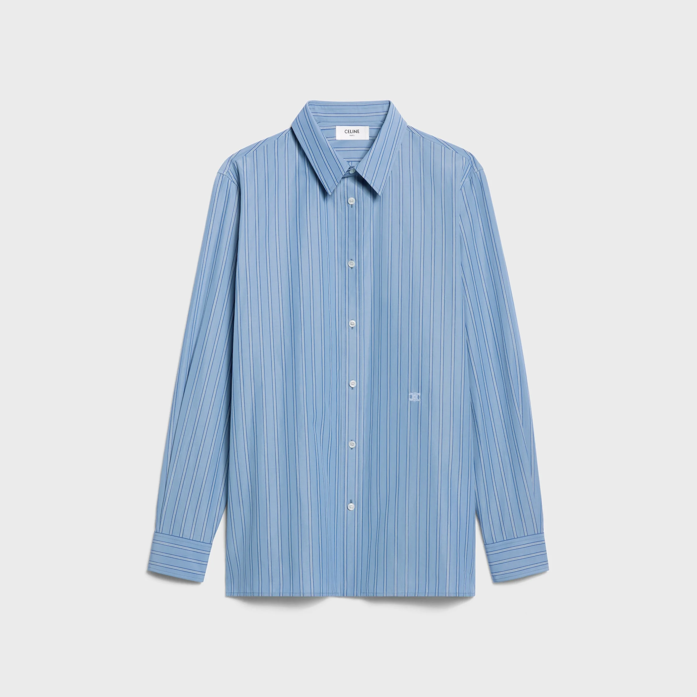 CLASSIC SHIRT IN STRIPED COTTON POPLIN - 1