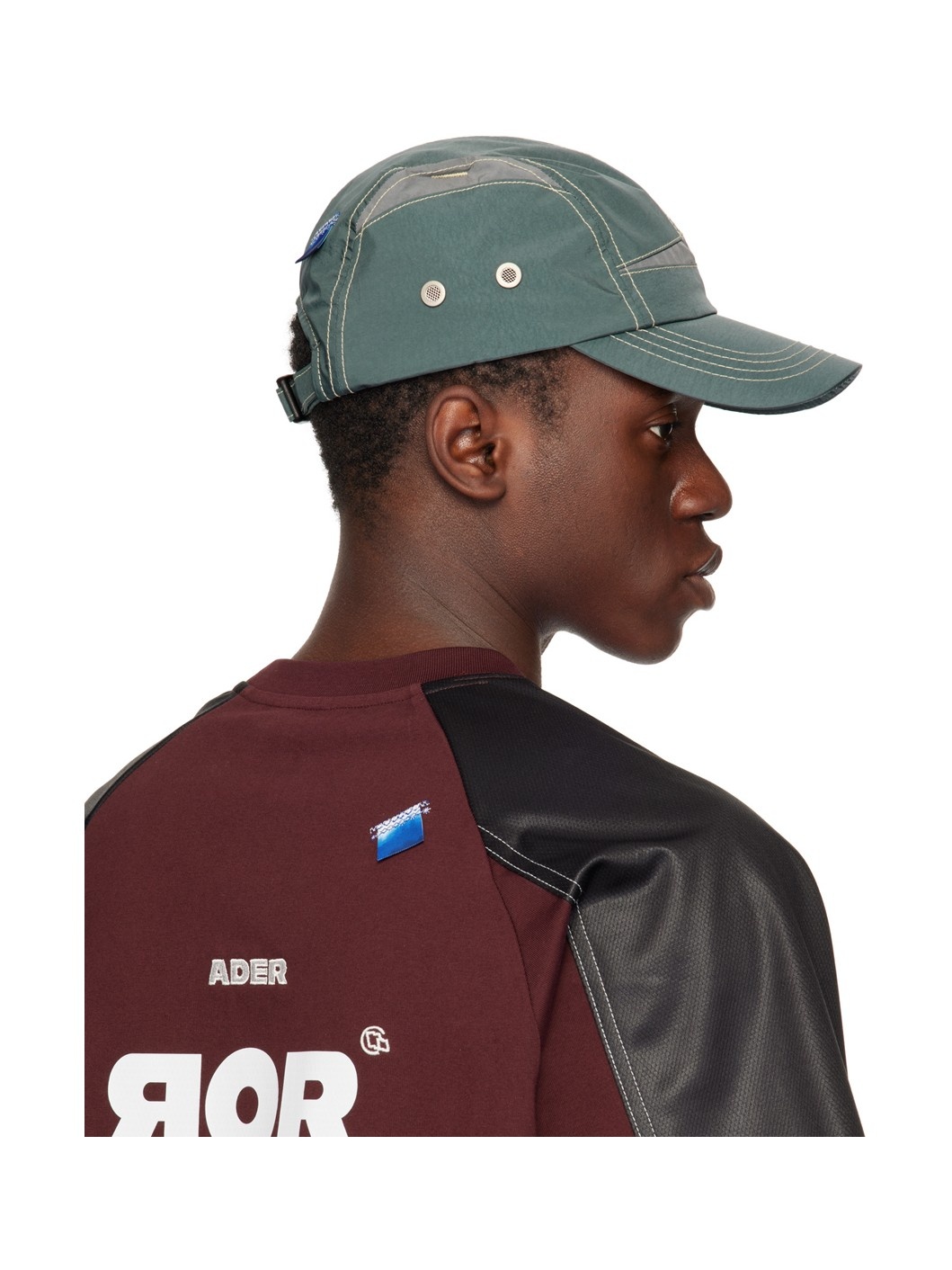Blue & Gray Contrast Stitch Cap - 3
