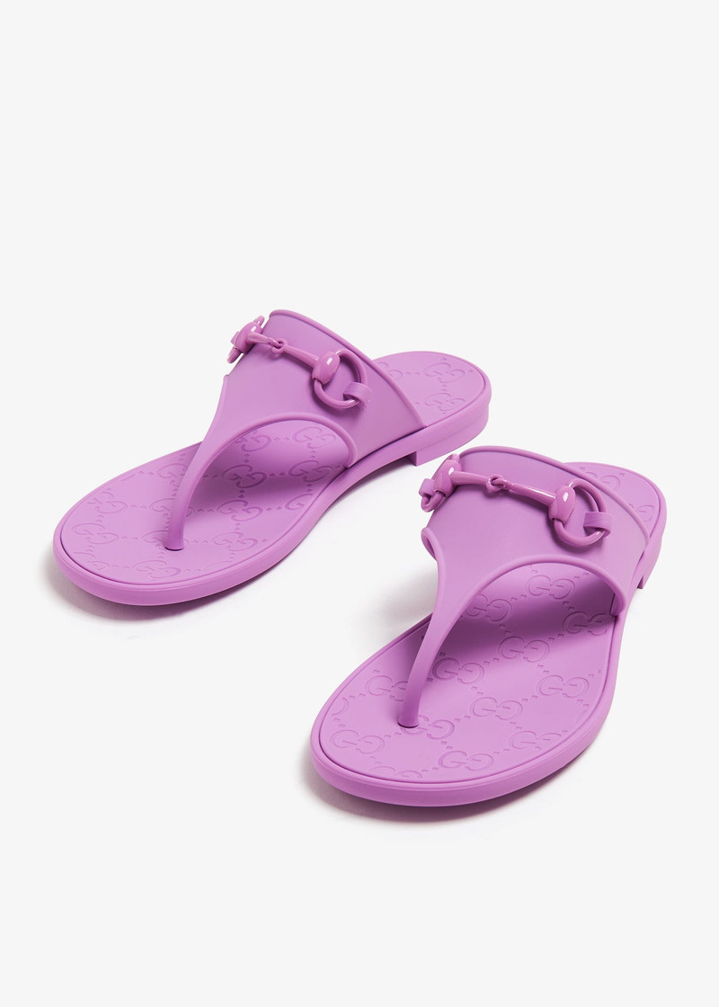 Gucci Horsebit Thong Rubber Sandals 3